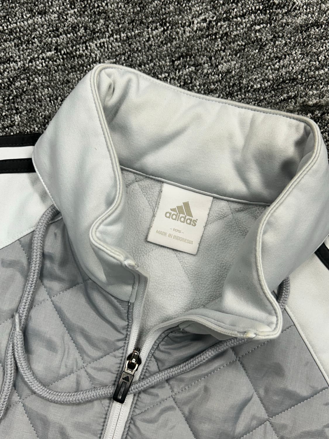 아디다스 그레이 누빔 퀄팅 트랙탑 자켓 XL 상품이미지5