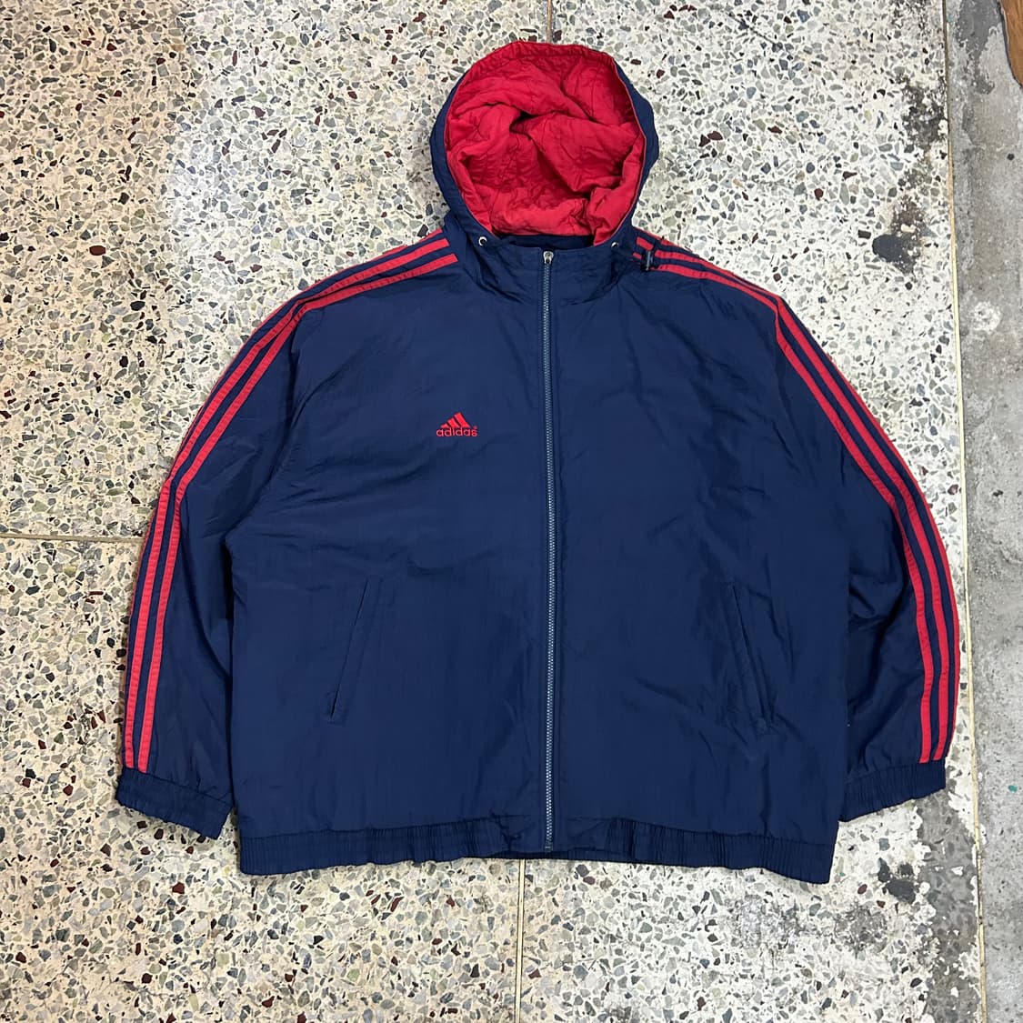 아디다스(Adidas) 네이비 남빨 올드스쿨 삼선 바람막이 자켓 상품이미지1