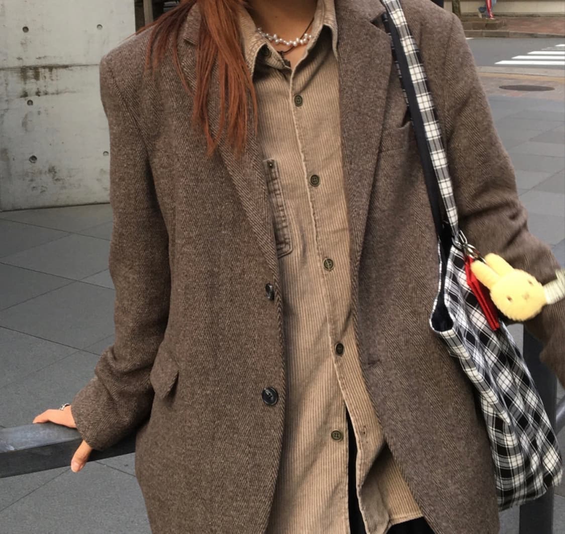 아와이(Awaii) 빈티지 블레이저 자켓+ 코듀로이 셔츠 세트 상품이미지1