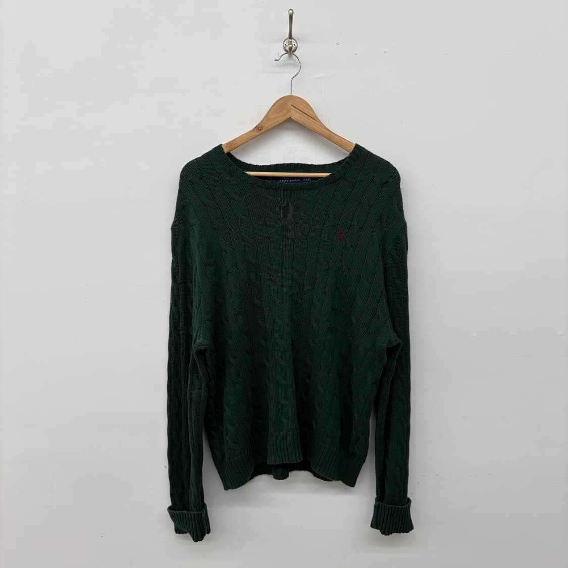 폴로 랄프로렌 케이블 니트 그린 여/L 상품이미지1