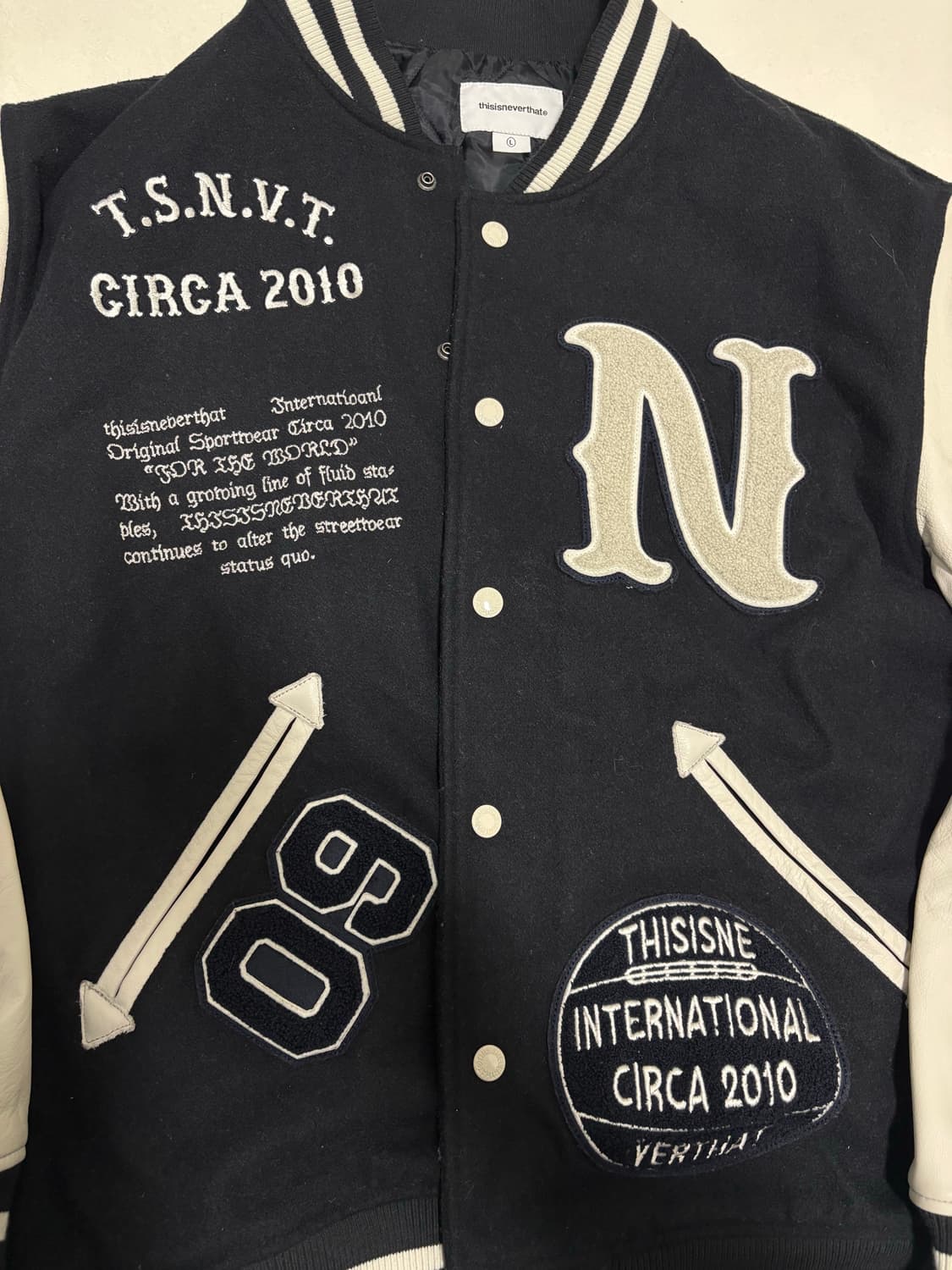 디스이즈네버댓 오리지널 바시티 재킷 네이비 상품이미지5