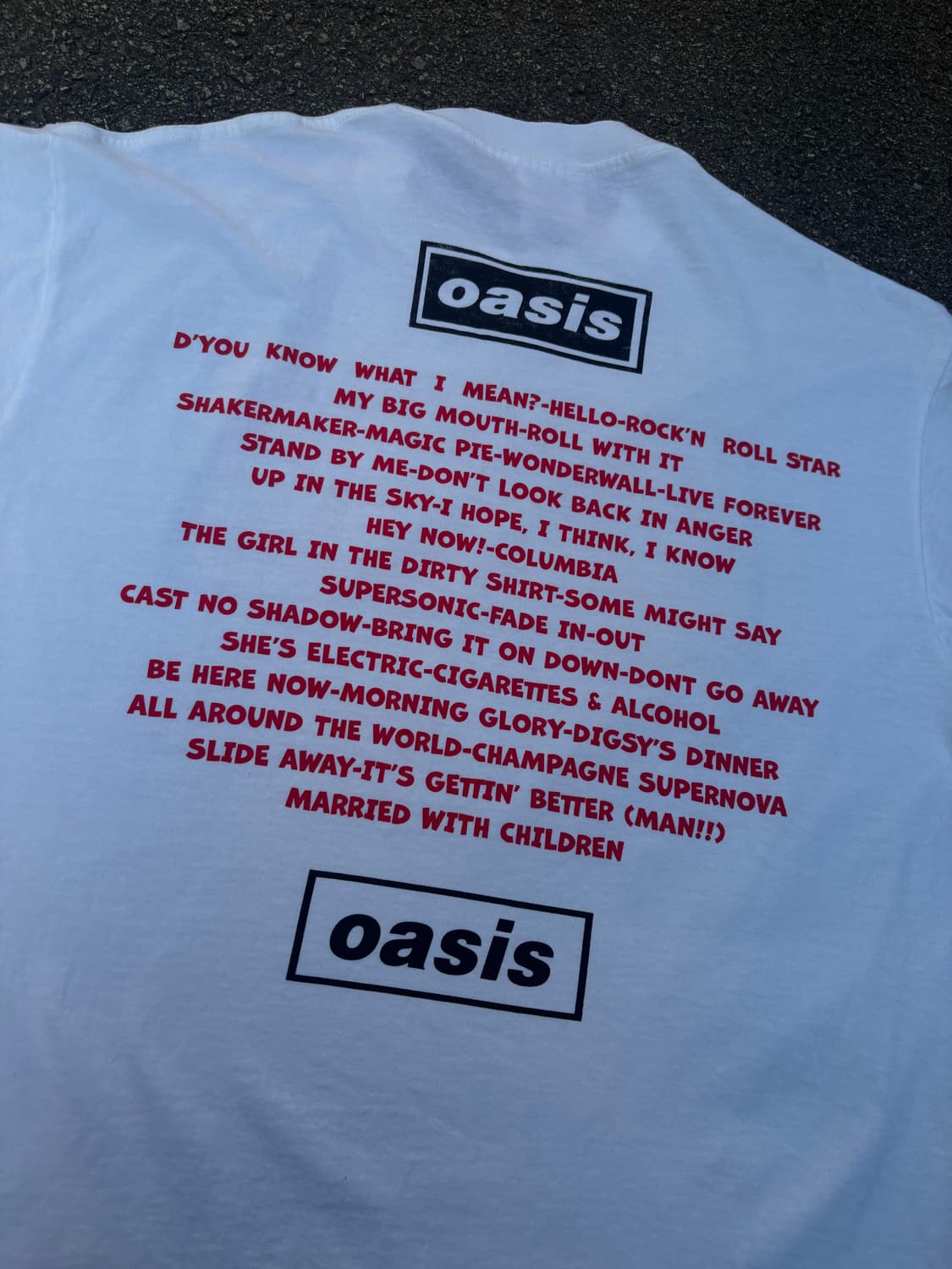 OASIS 오아시스 투어 반팔 티셔츠 상품이미지4