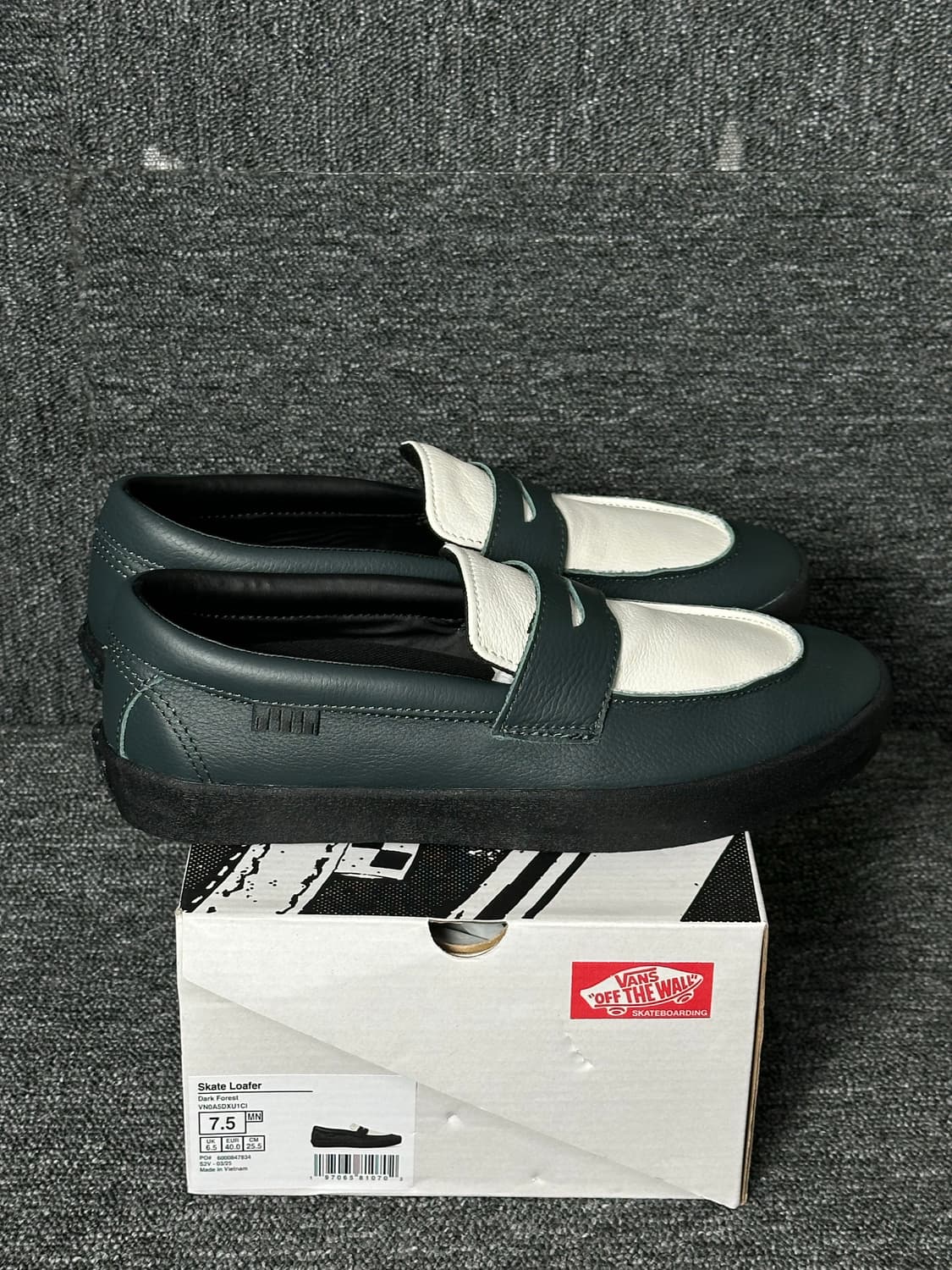 Vans 스케이트 로퍼 그린/화이트 7.5 상품이미지2