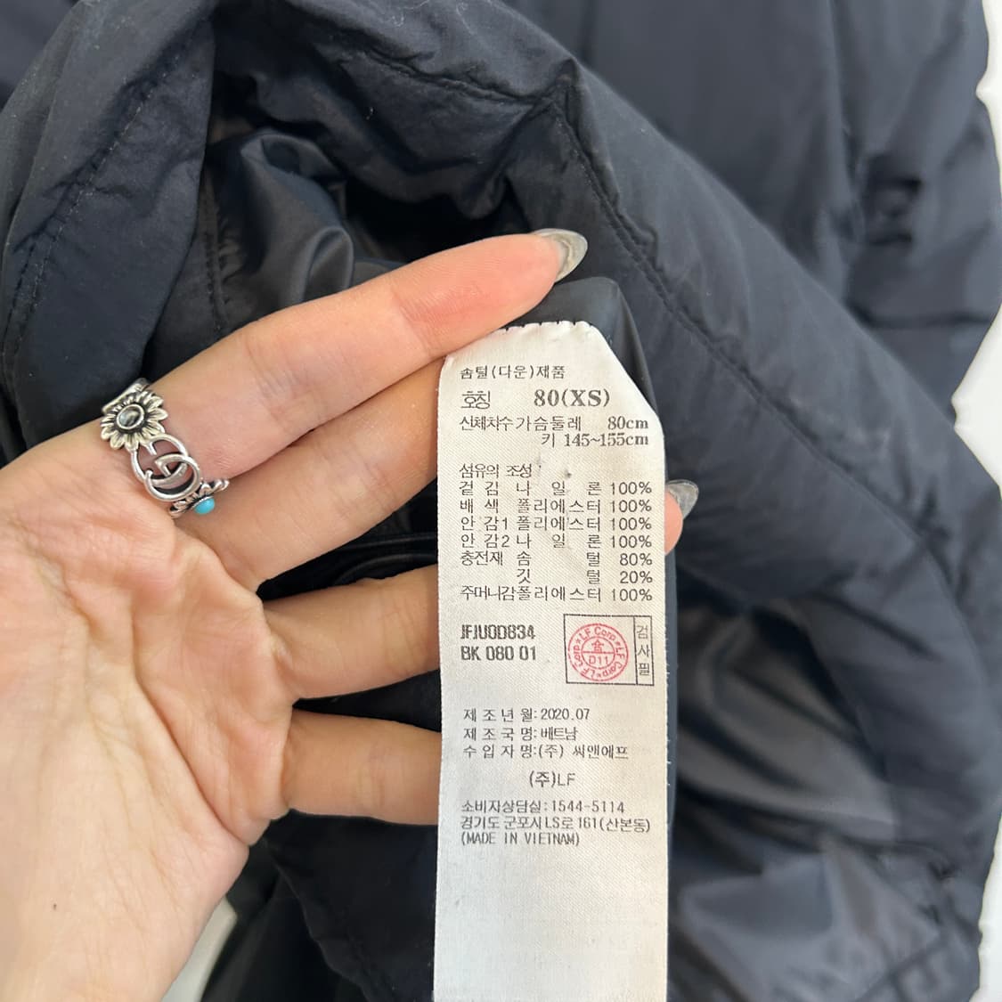 질스튜어트스포츠 소프웜 에코퍼 안감 후드 미들 사파리 다운 55정도 블랙 상품이미지5