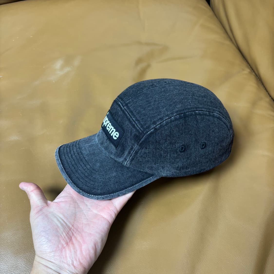 Supreme 슈프림 23ss 워시드 데님 블랙 캠프캡 모자 Denim 상품이미지5