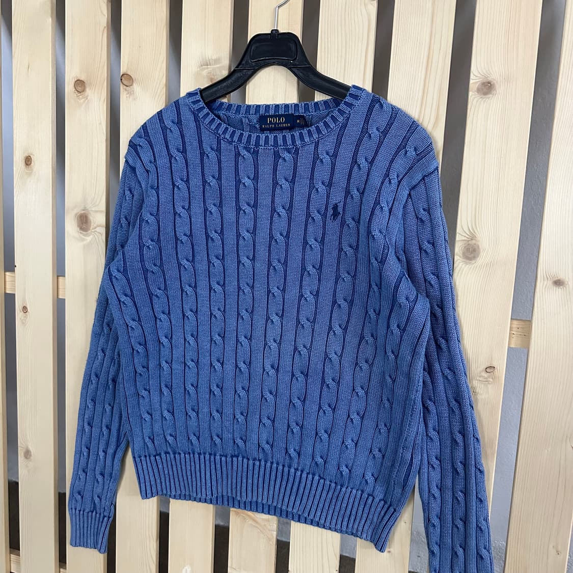 (M) 폴로 랄프로렌 블루 케이블 니트 스웨터 상품이미지2