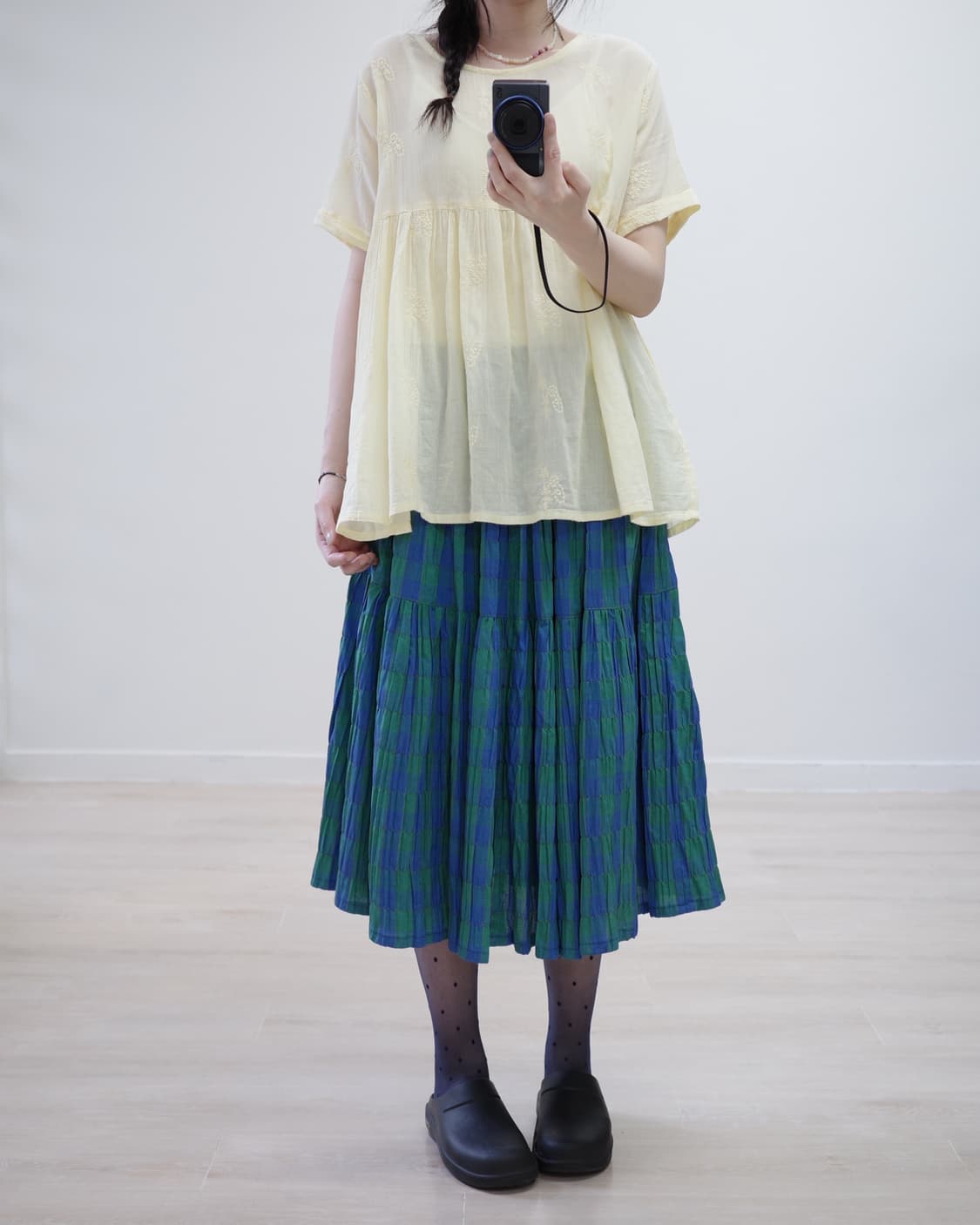 Yellow MMD embroidery blouse 상품이미지3