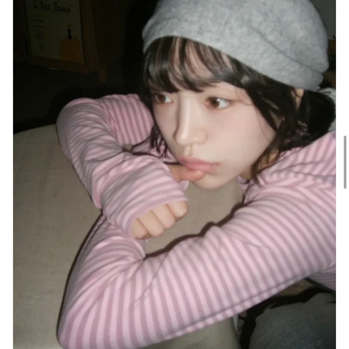 김아홉 핑크 스트라이프 티셔츠 상품이미지1