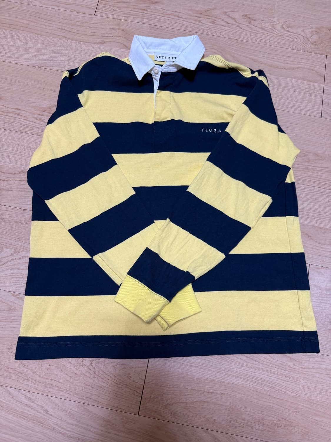 애프터프레이 스트라이프 저지 럭비 셔츠 옐로우 상품이미지1