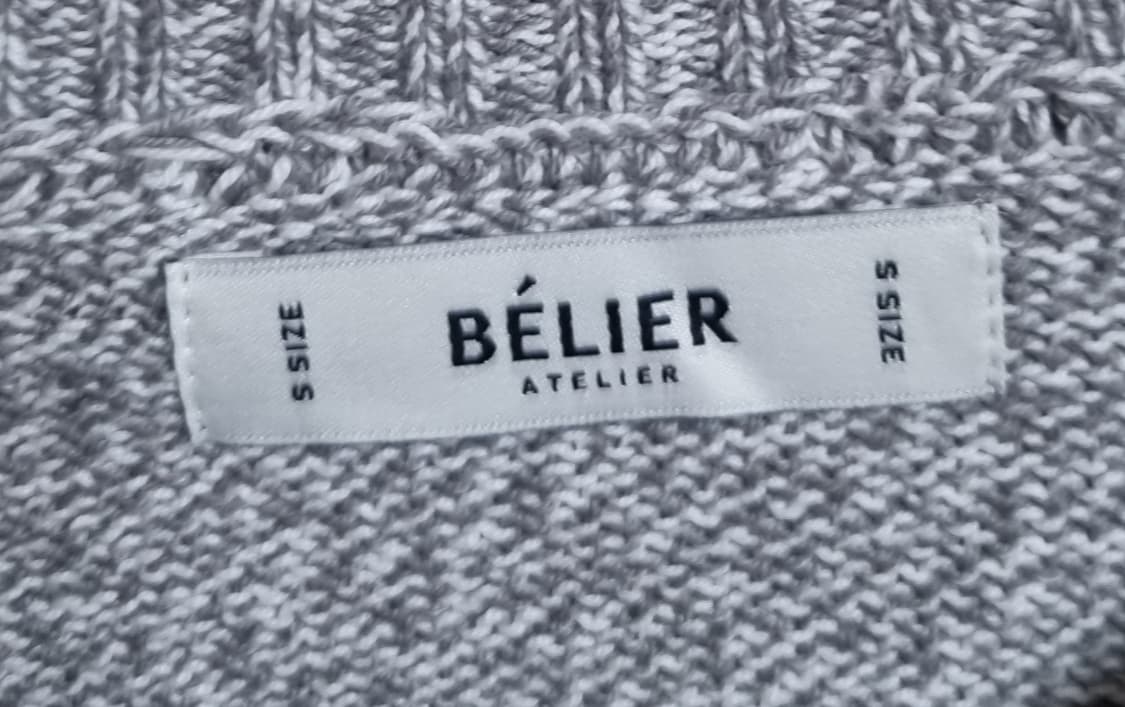 실측 오버핏 L ) 벨리에 라이트그레이 코튼 데미지 니트 상품이미지4