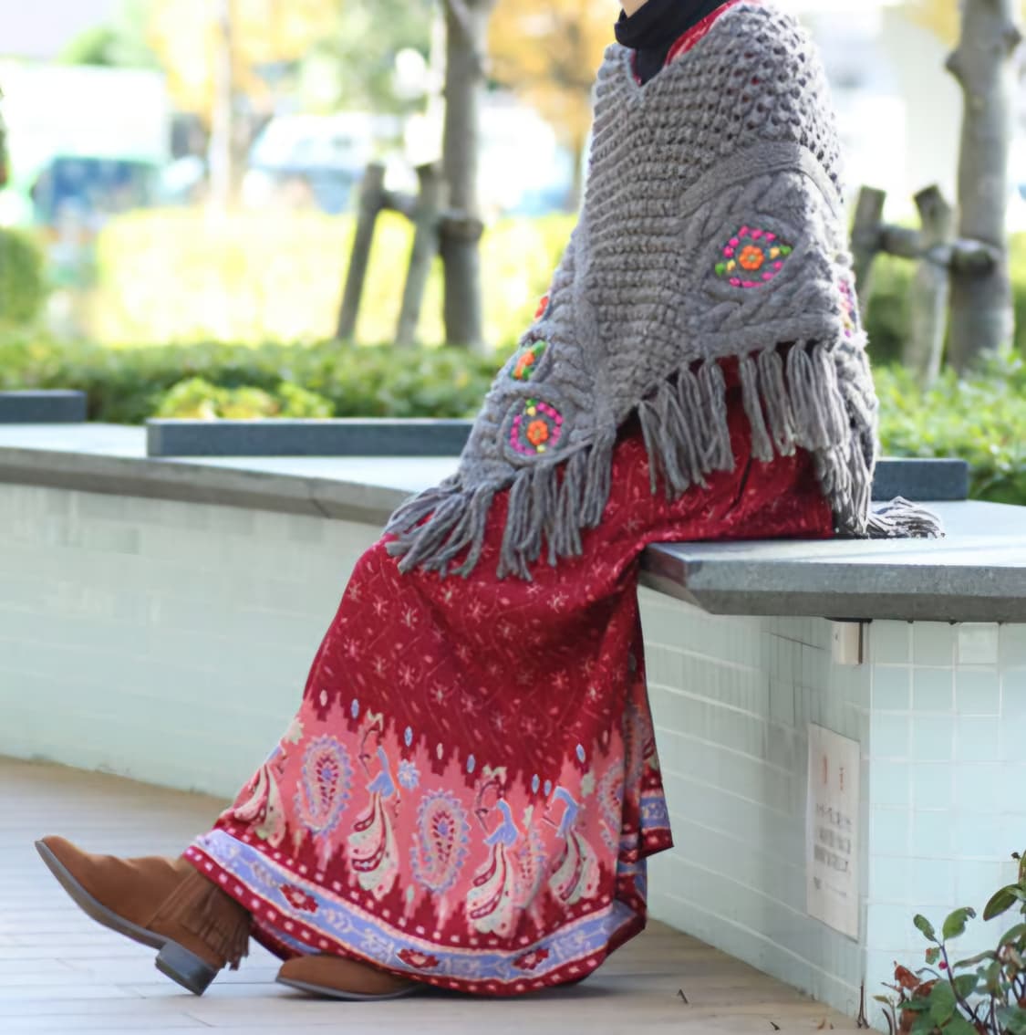 TITICACA 티티카카 니트 망토 케이프 여성FREE 상품이미지5