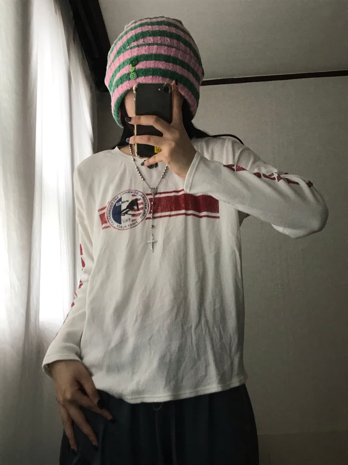 폴로 화이트 와플 롱슬리브 상품이미지1