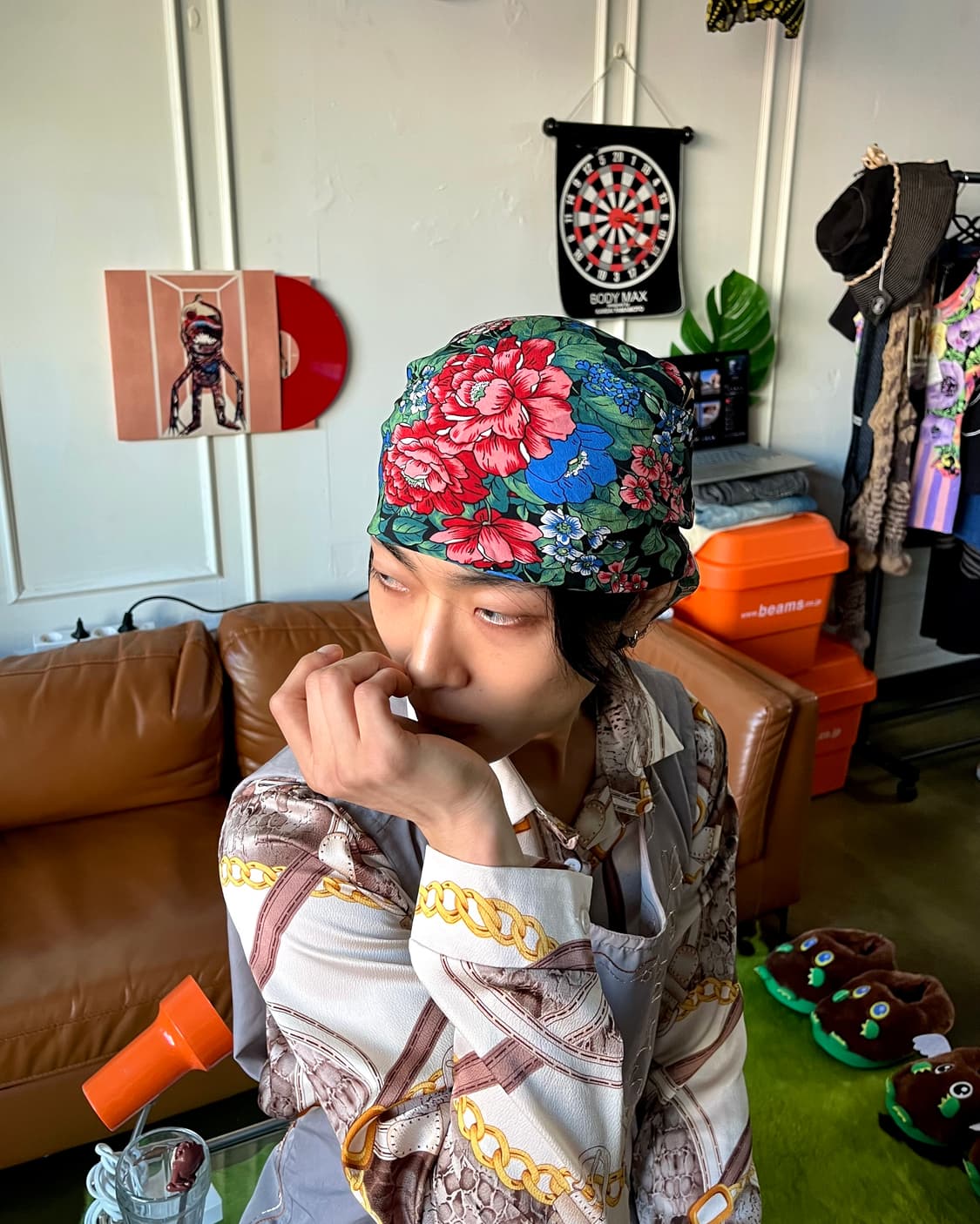 JPN Vintage Antique Floral Graphic Scarf 상품이미지3