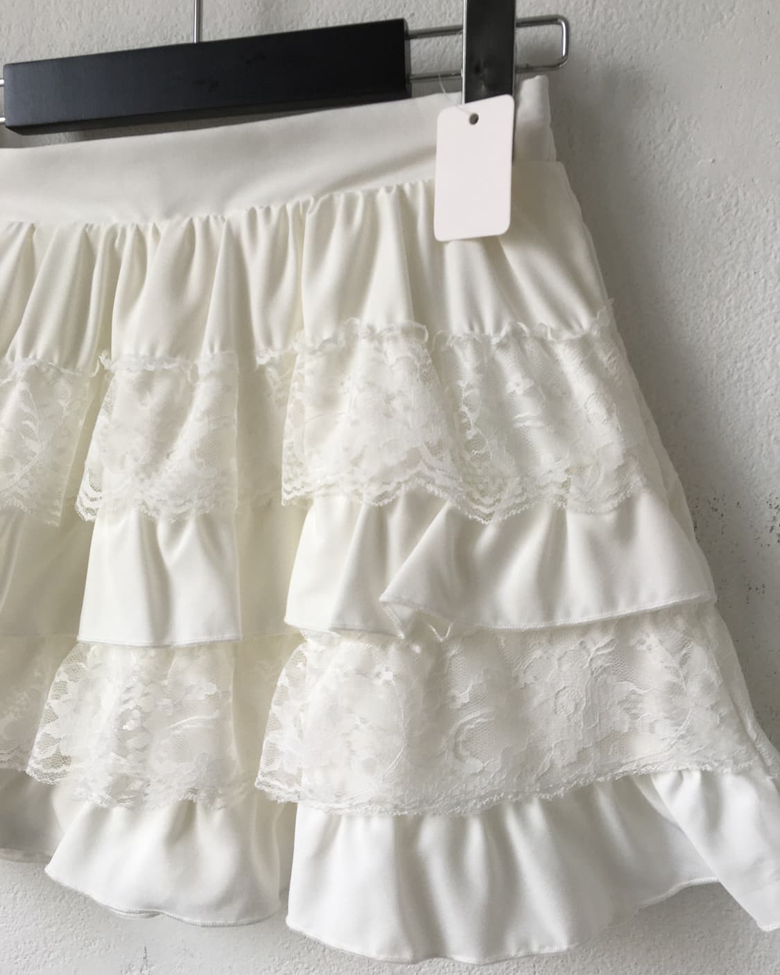 Lace trimming layer mini skirt 상품이미지2