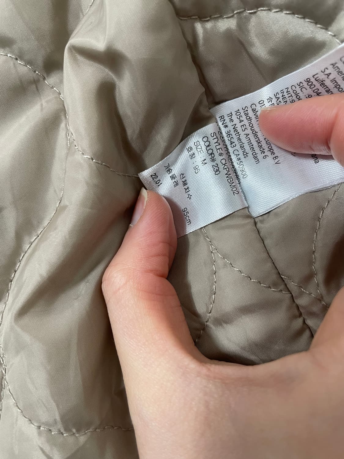 빈티지9. 캘빈클라인 누빔 자켓 봄버 항공점퍼 롱 코트 경량 패딩 상품이미지5