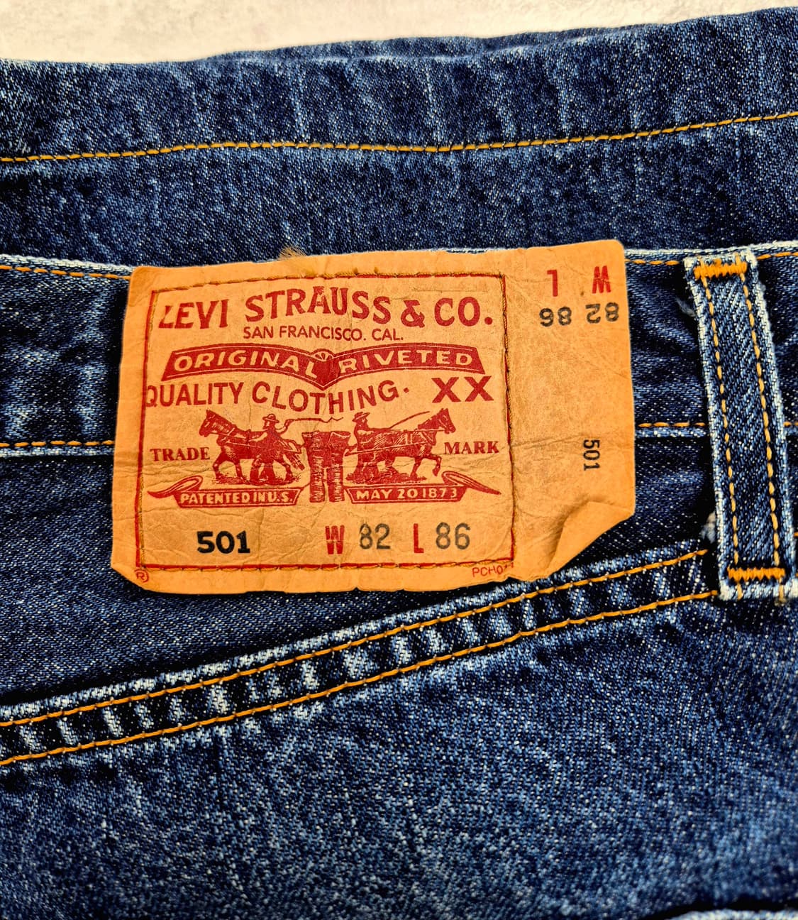 Levis 501 스트레이트핏 데님 팬츠 W32 L86 상품이미지3