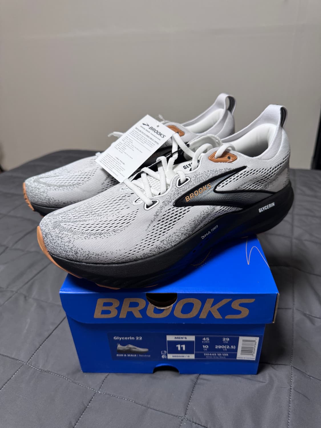 [새상품] 브룩스 글리세린22 화이트 그레이 상품이미지1