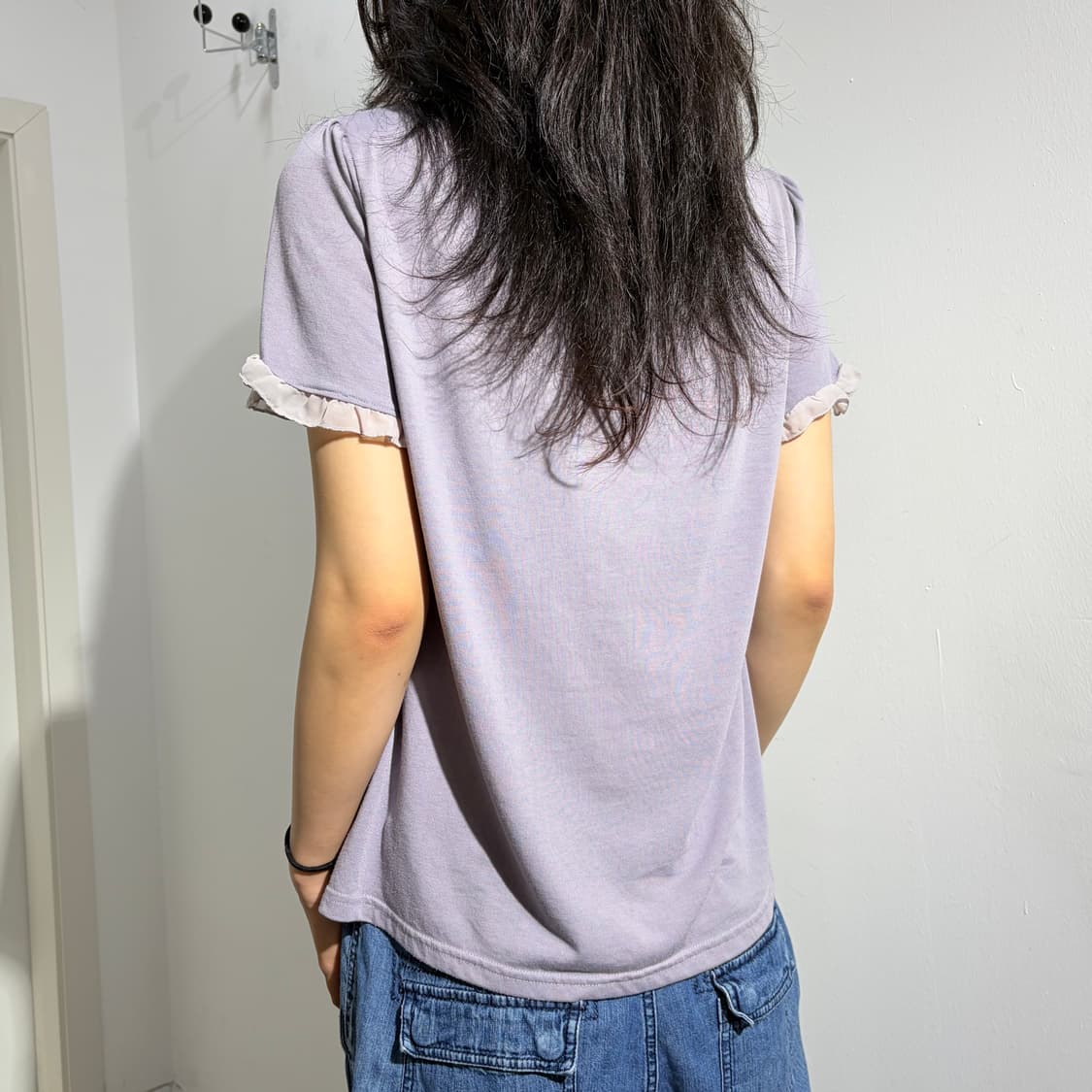 AXES FEMME 라벤더 나비 레이스 반팔 티셔츠 상품이미지3