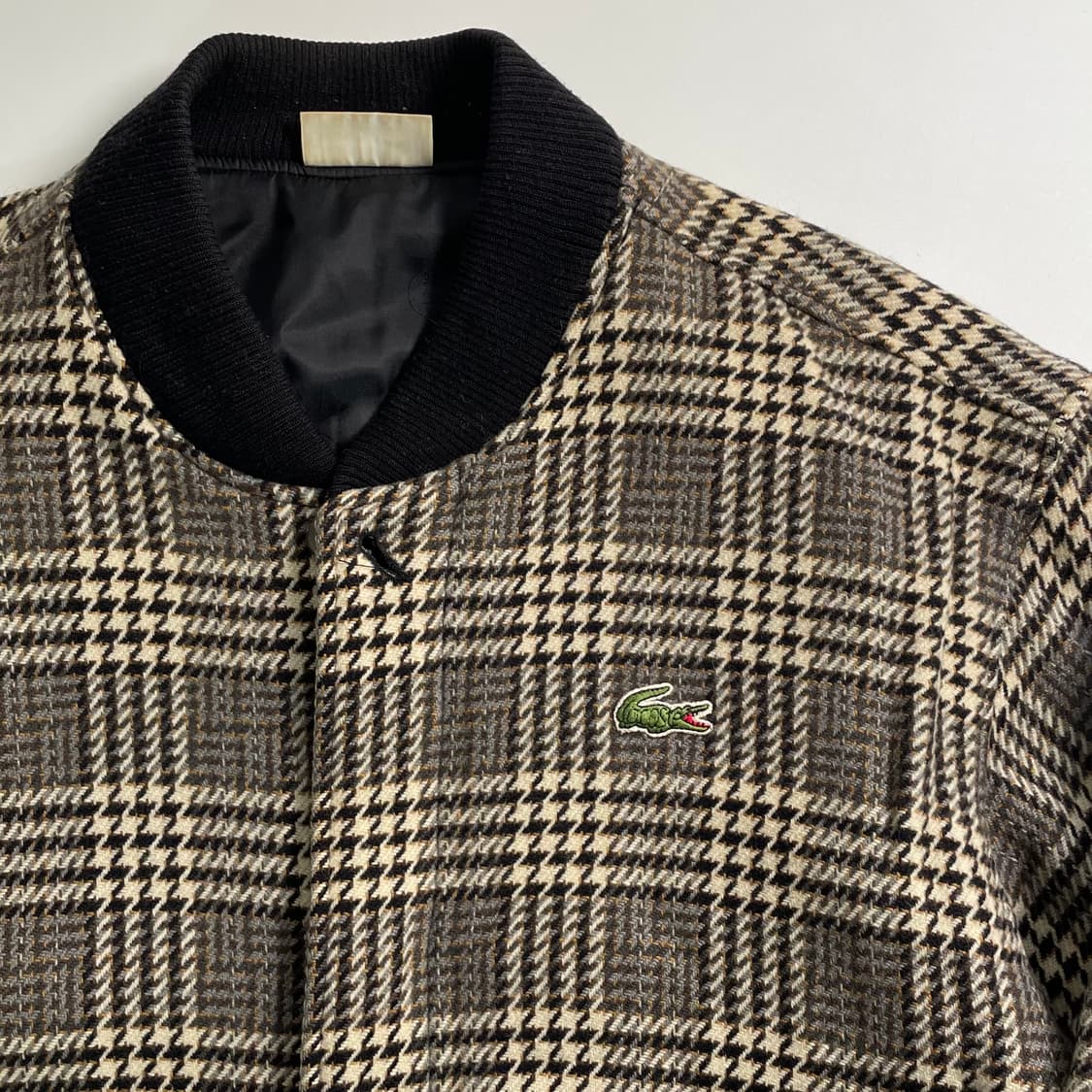 라코스테 하운드체크 울 블루종 자켓 상품이미지3