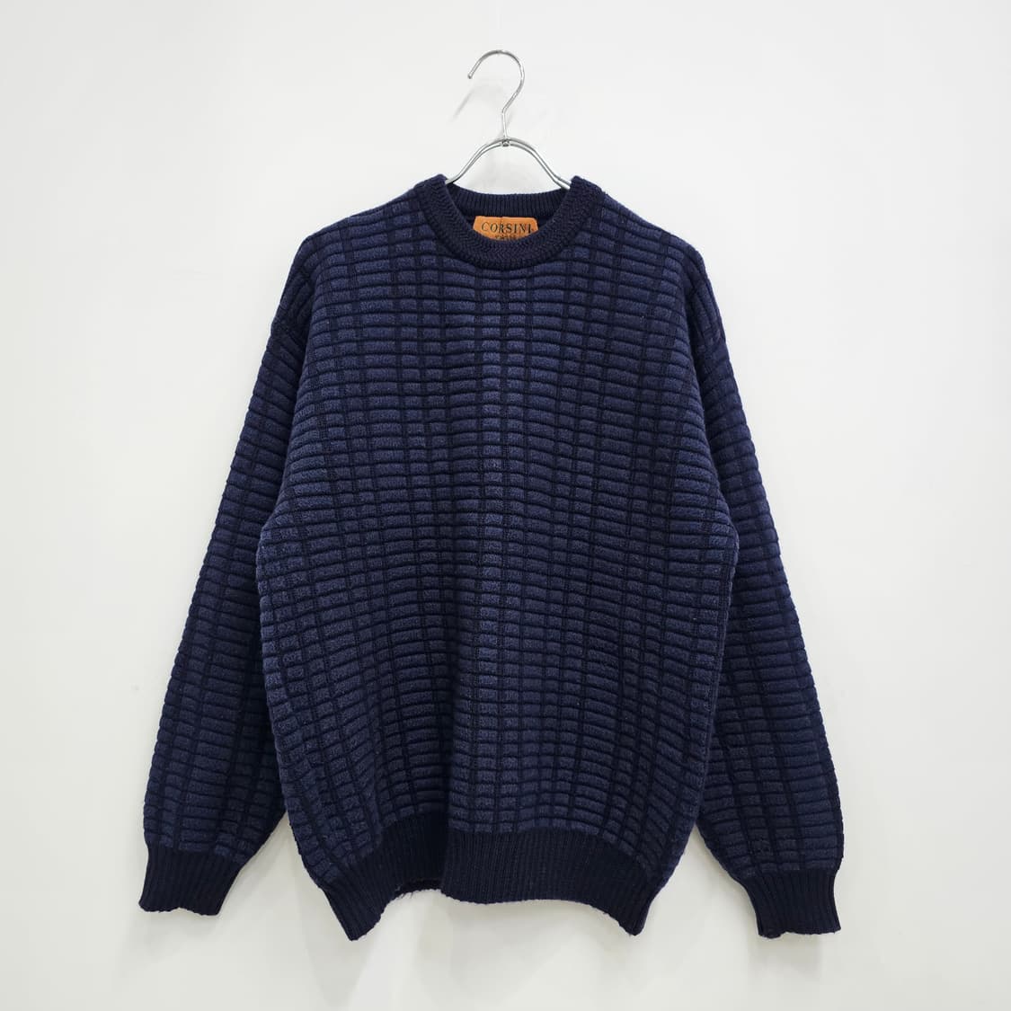 모혼방 네이비 패턴 니트 일본빈티지 상품이미지1