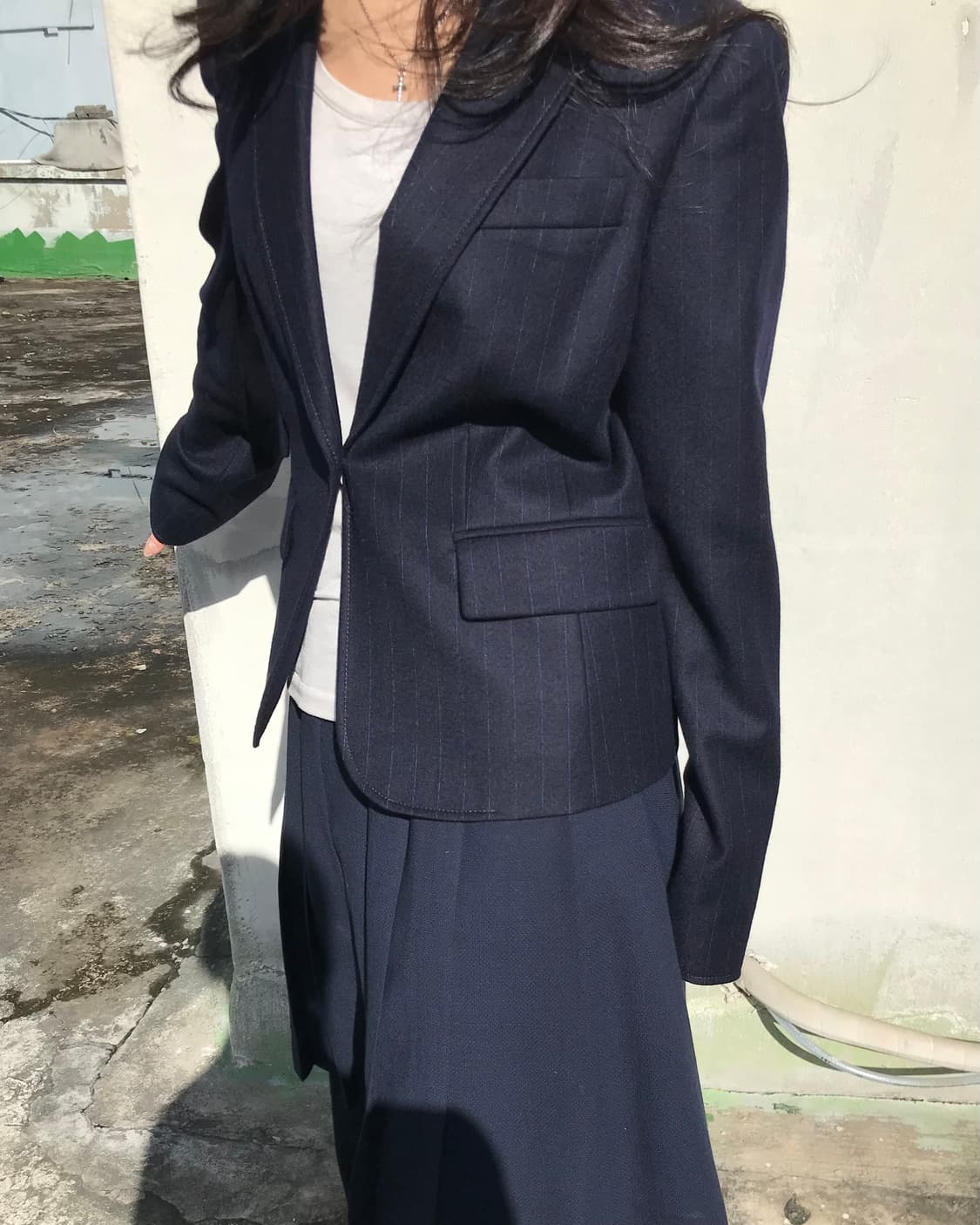 Aspesi 네이비 스트라이프 블레이저 상품이미지7