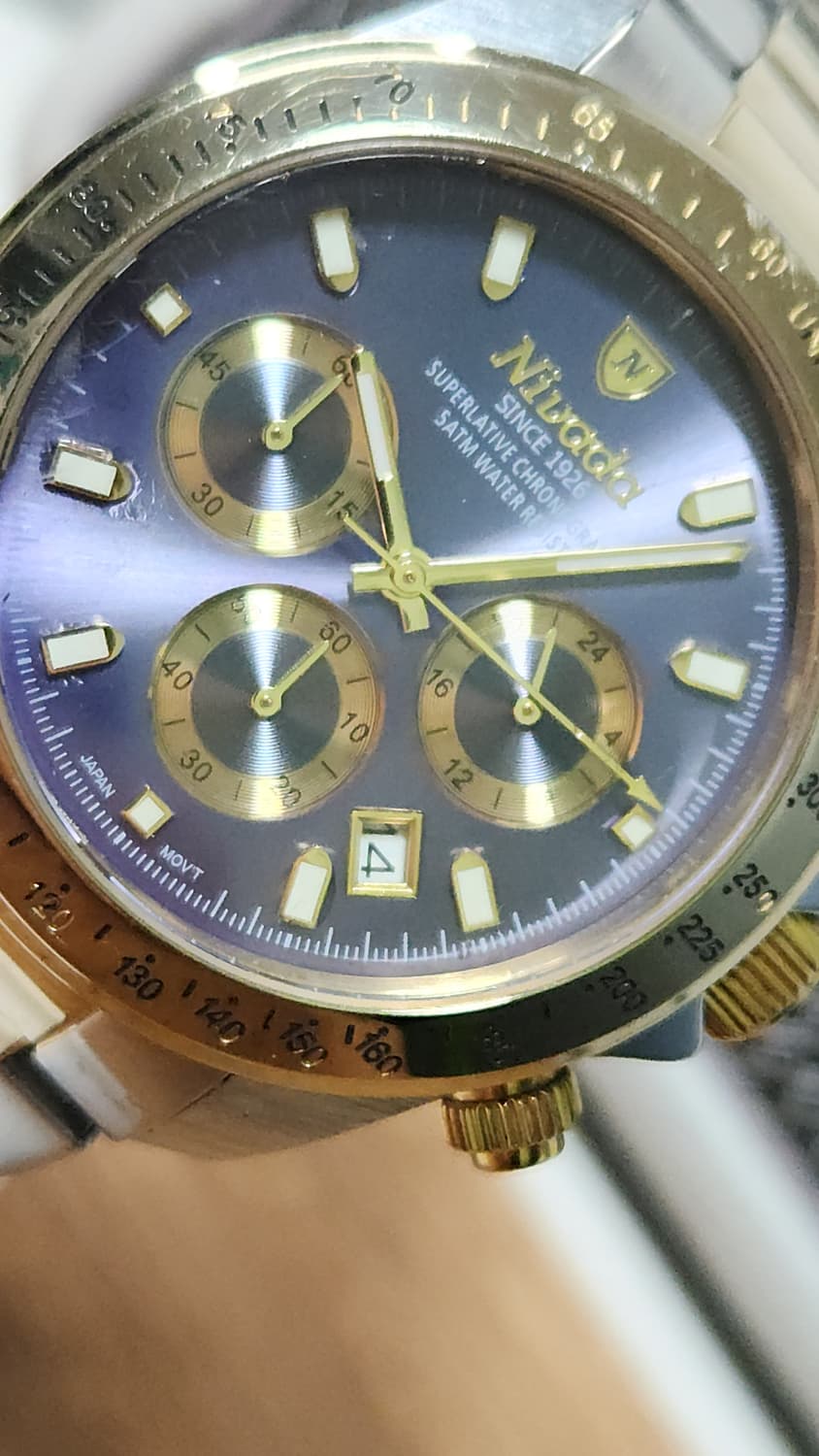 # NIVADA 니바다 남성용 크로노그래프 데이토나 메탈 시계 급처 상품이미지4