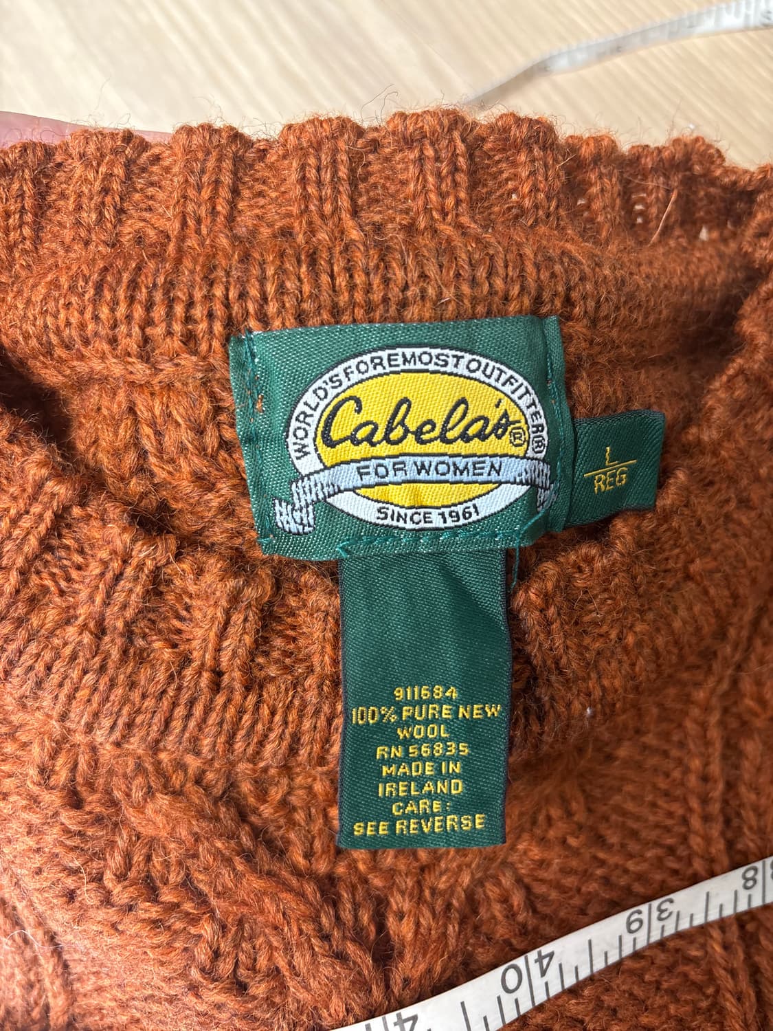 빈티지니트_메이드인아일랜드 브라운 케이블니트 상품이미지2