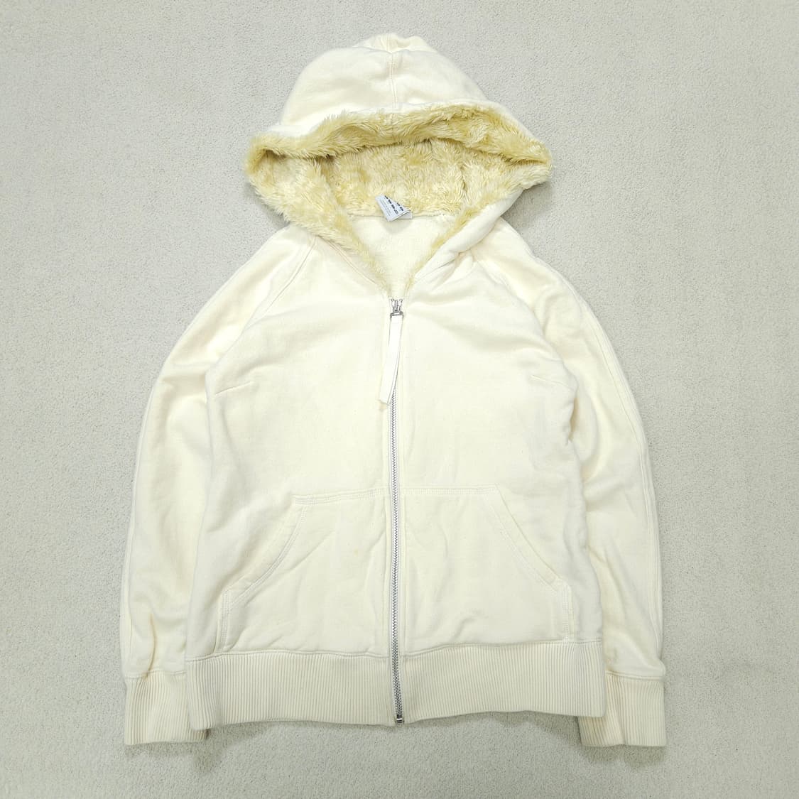 아디다스 삼선 퍼 후드 집업 아이보리 상품이미지1