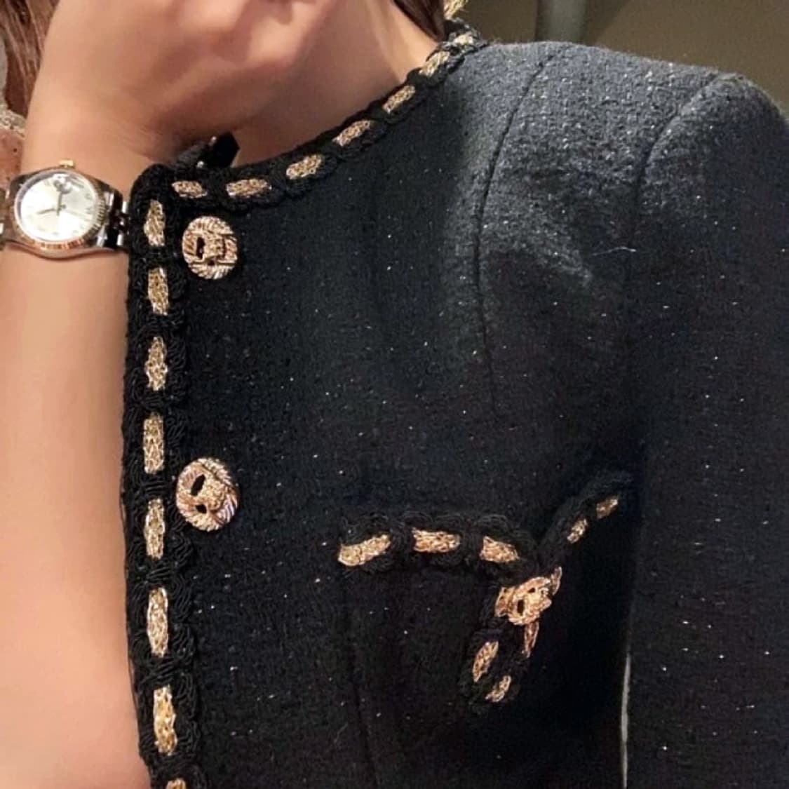 위아(WE ARE) 금장 빈티지 트위드자켓 55-66 새상품 상품이미지3