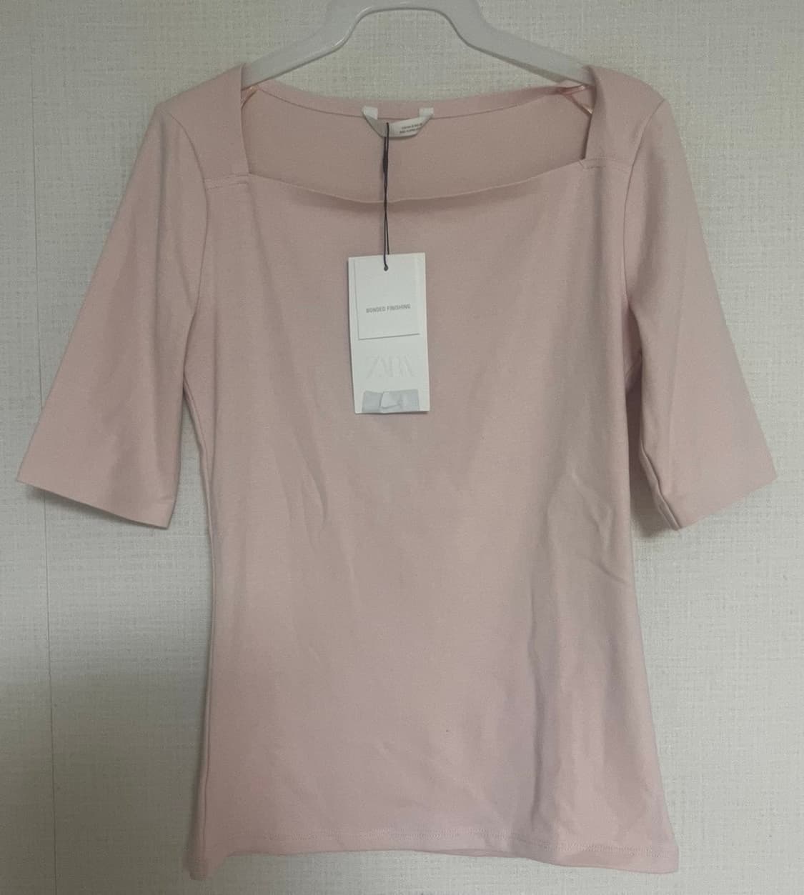 ZARA 자라 스퀘어넥 티셔츠 핑크 상품이미지5