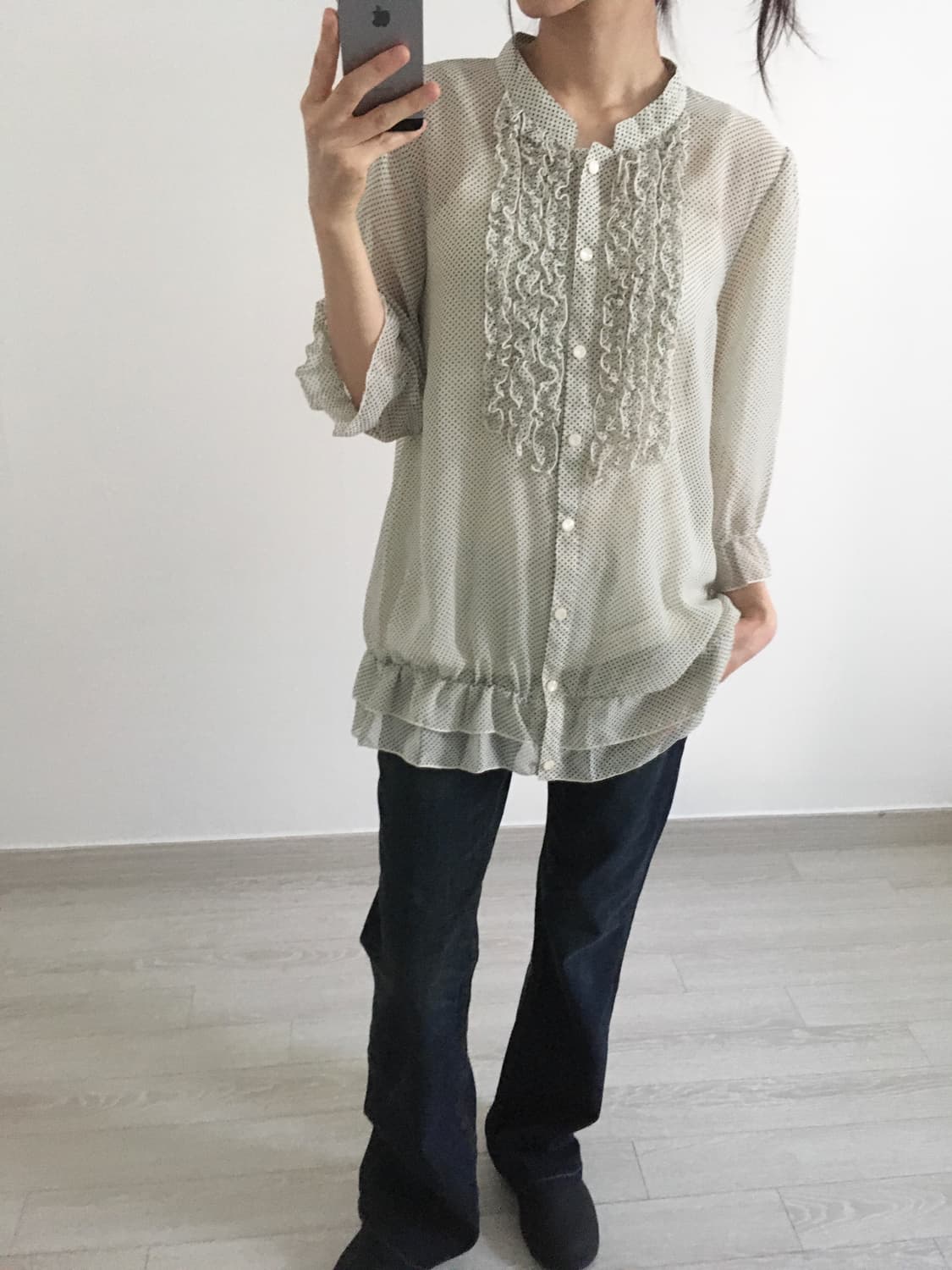 mini dot frill blouse 상품이미지7
