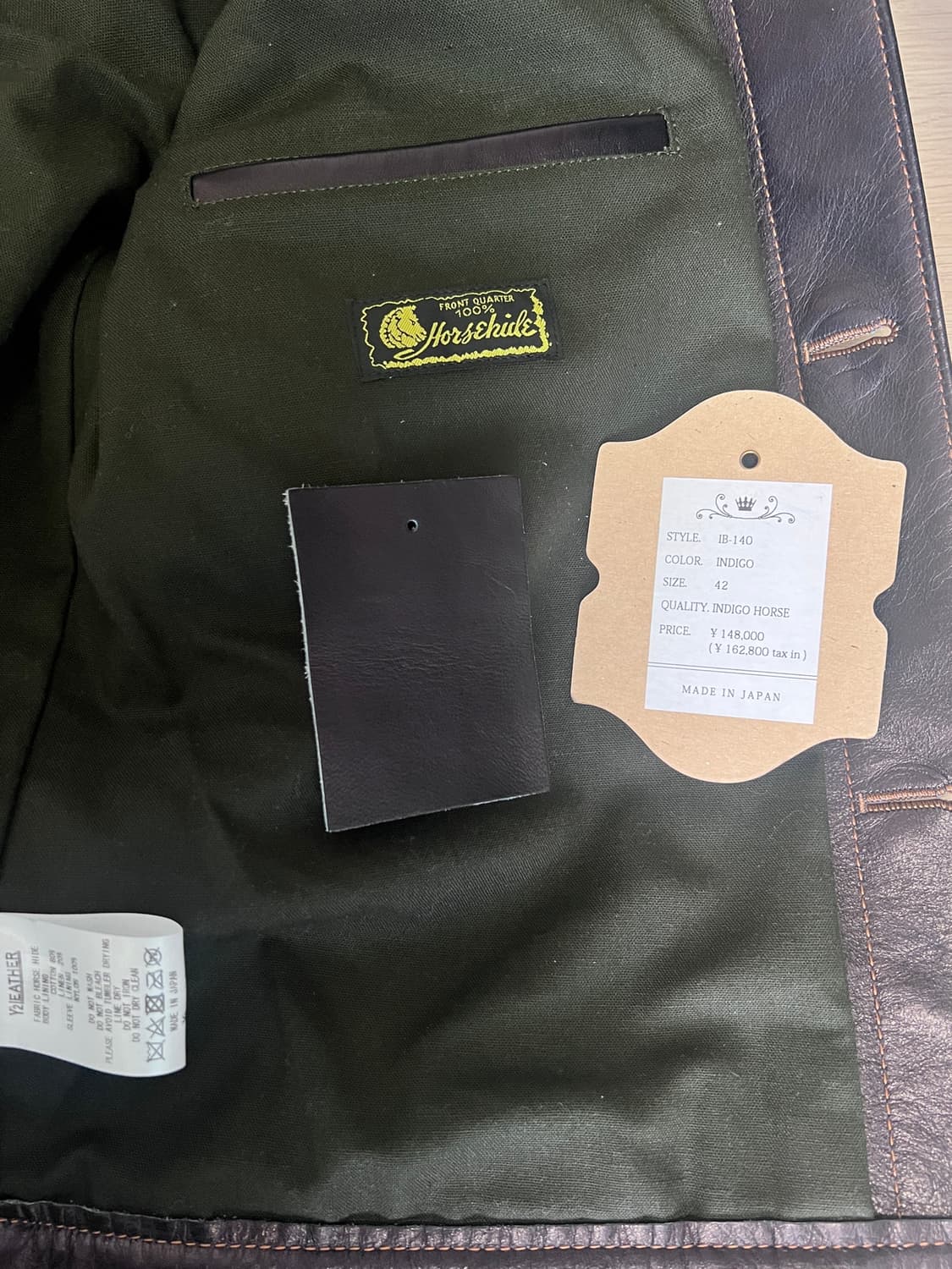 Y'2 leather IB-140 인디고호스 1세대 타입 자켓 상품이미지3