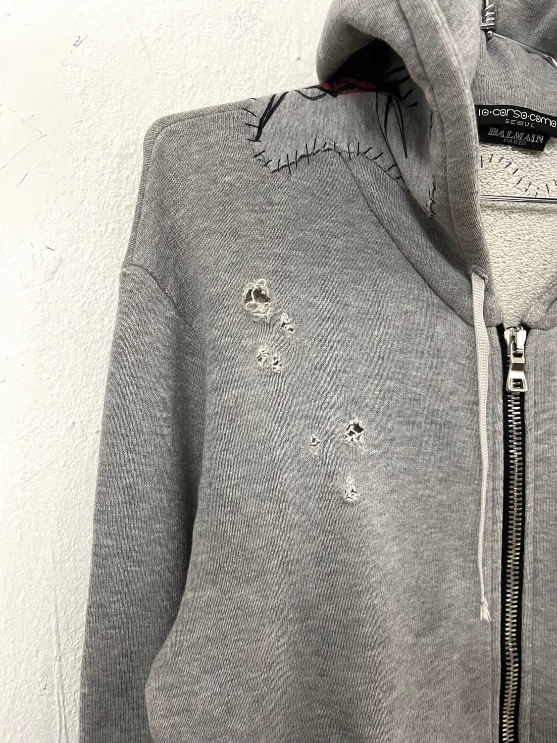 발망 2011SS 데카르넹 디스트레스드 패치 후드 집업 상품이미지5