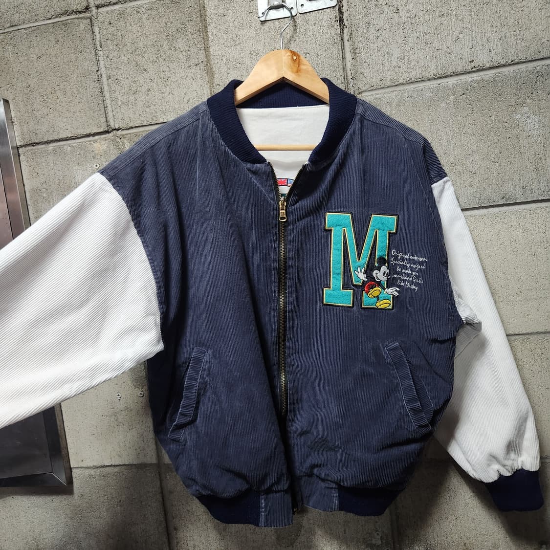 디즈니 재팬 90s 미키마우스 코듀로이 바시티 자켓 M 상품이미지2