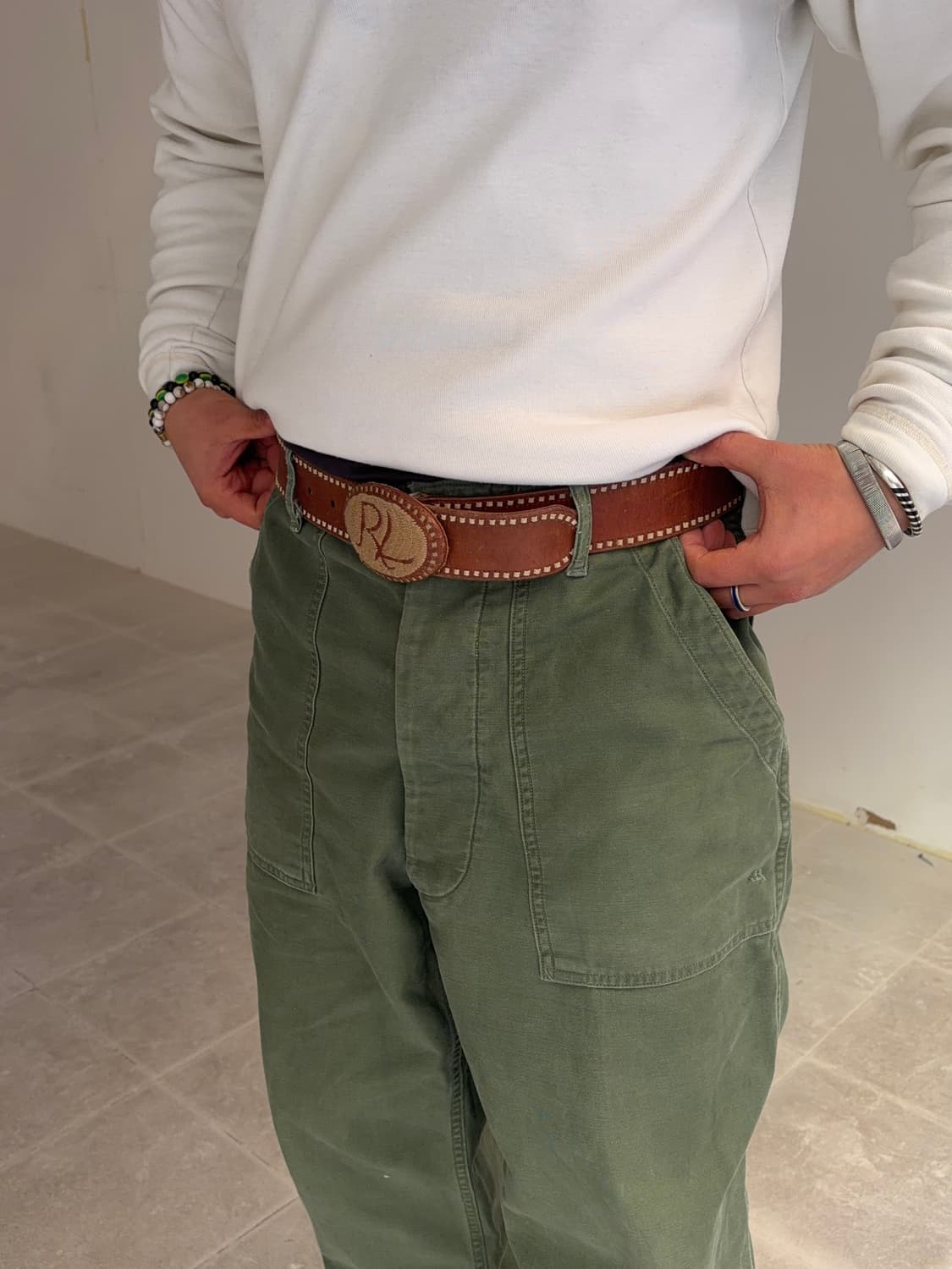 Ralph Lauren buckle stitch leather belt 상품이미지2