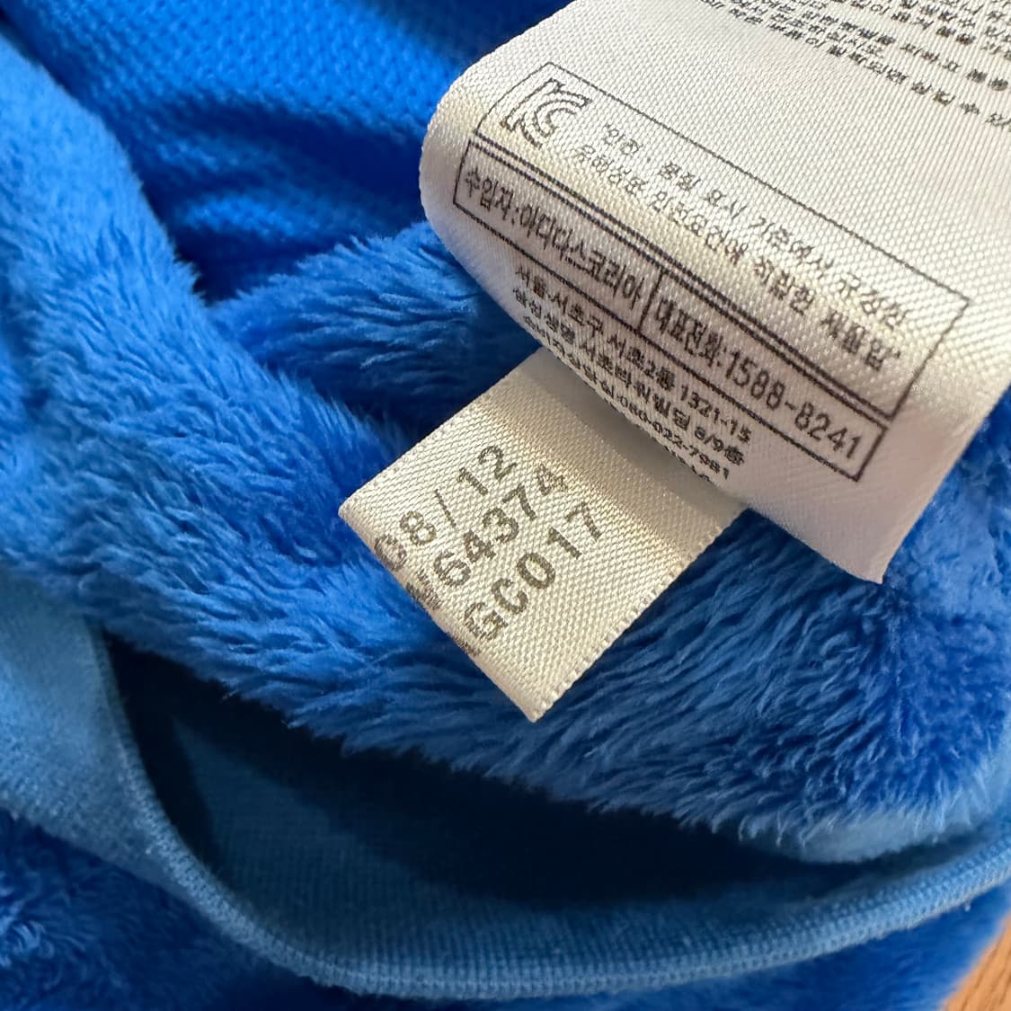 아디다스 빅로고 파이어버드 블루 쉐르파 후드자켓 상품이미지5