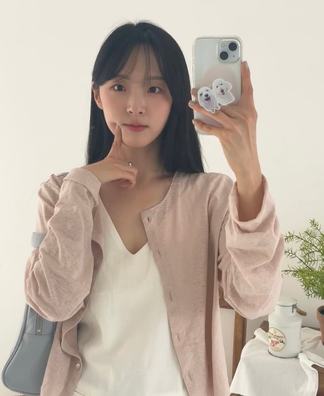 스너그눅 린넨 가디건 라이트 핑크 스너그눅 가디건 상품이미지1
