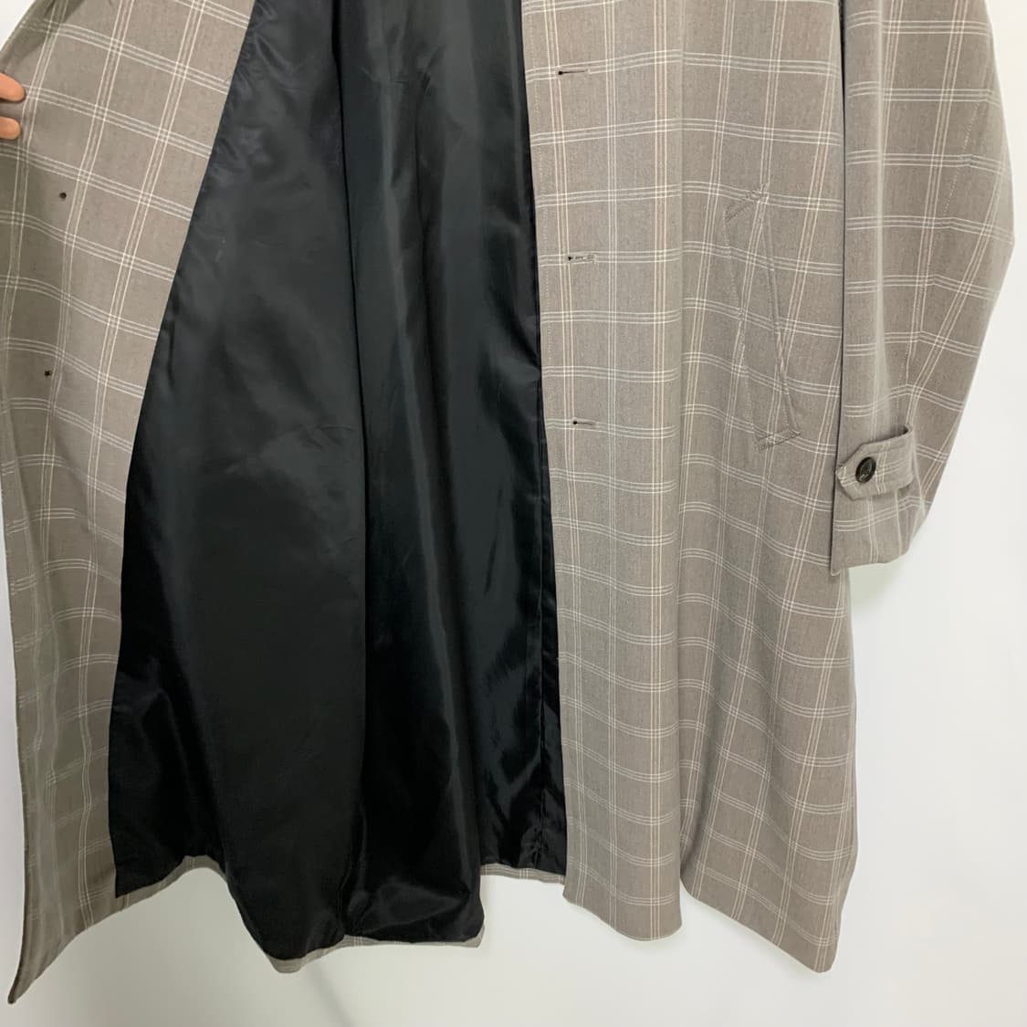 빔즈 JPN 빈티지 롱 체크 블레이저 트렌치 코트 L 남녀공용 상품이미지8