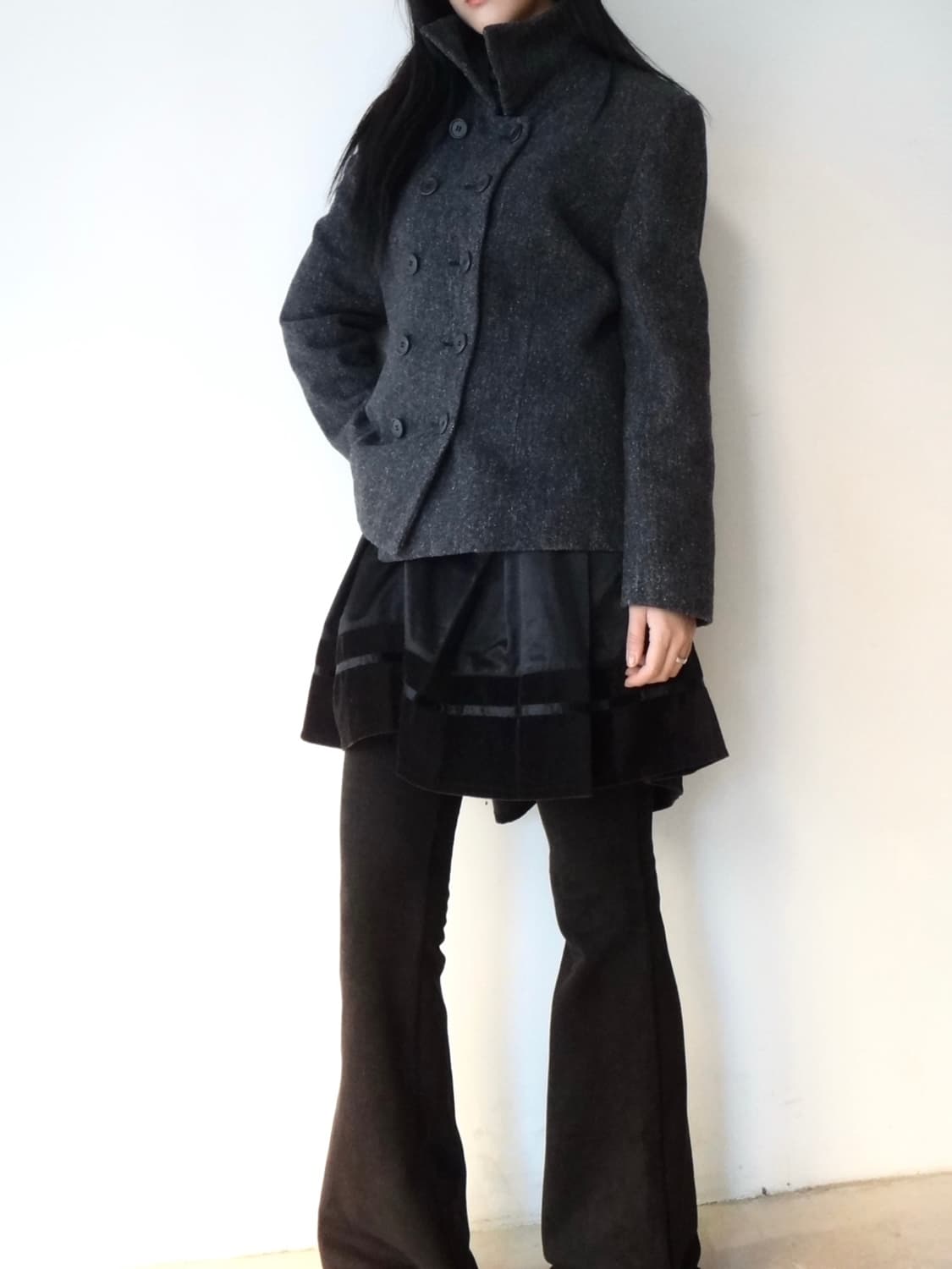 Double half coat / grey 상품이미지7