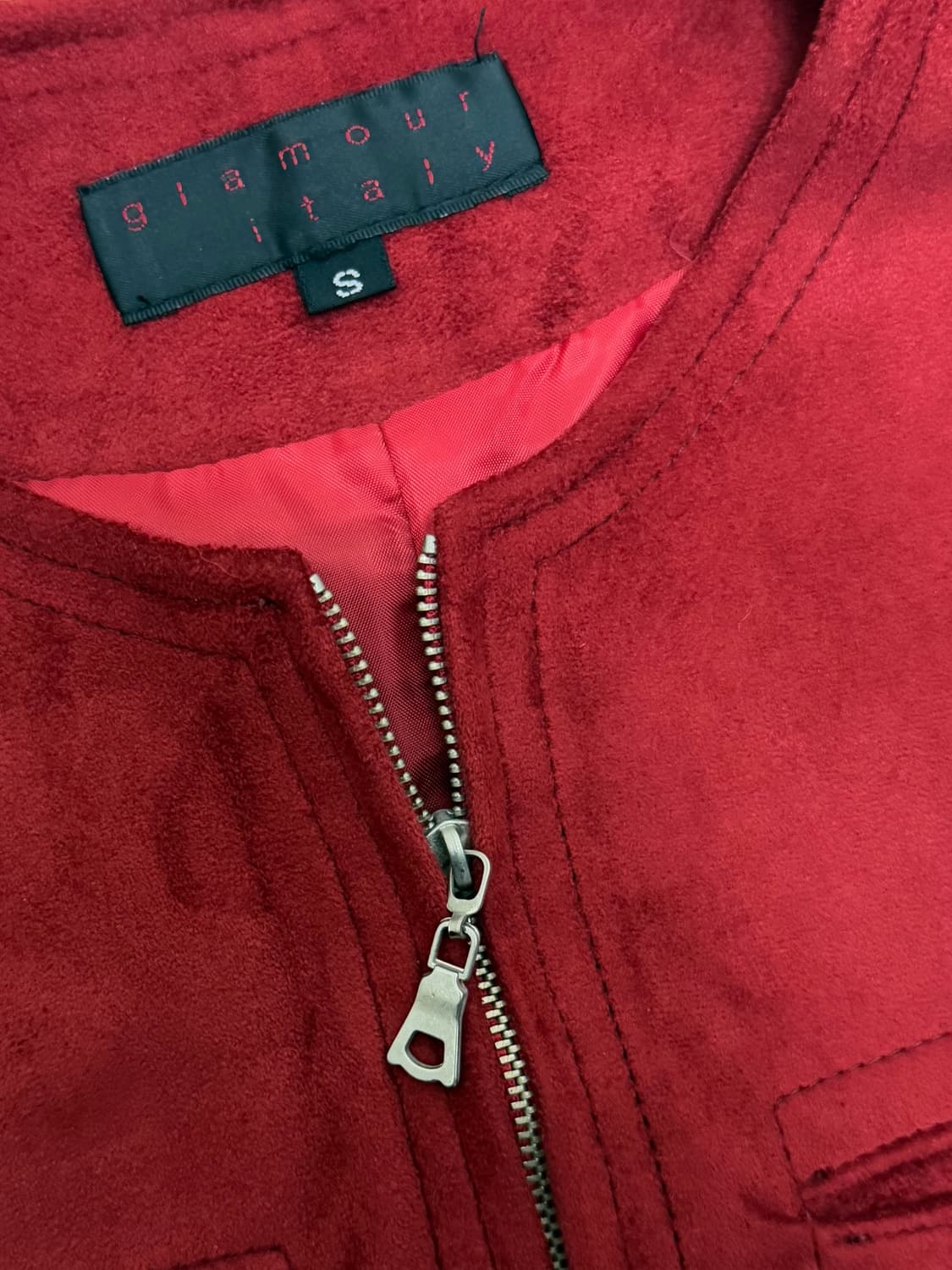 빈티지 레드 벨벳 집업 상품이미지3