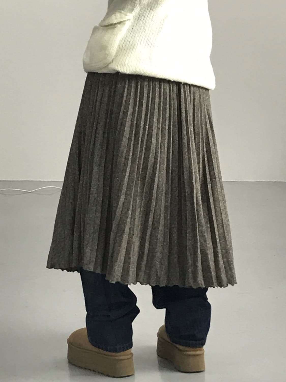 Jpn Brown Wool Midi Skirts 상품이미지3