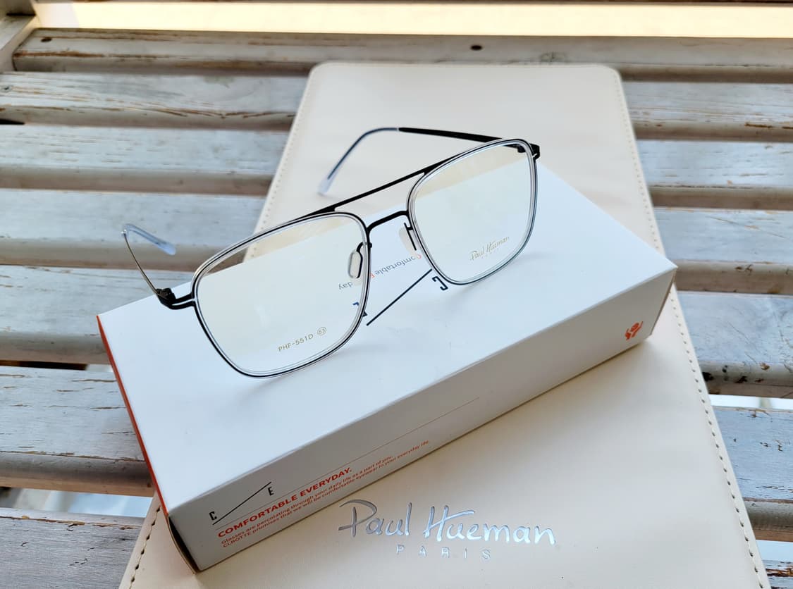 폴휴먼안경(PHF551D 블랙투명 투브릿지) +블루라이트변색렌즈 상품이미지1