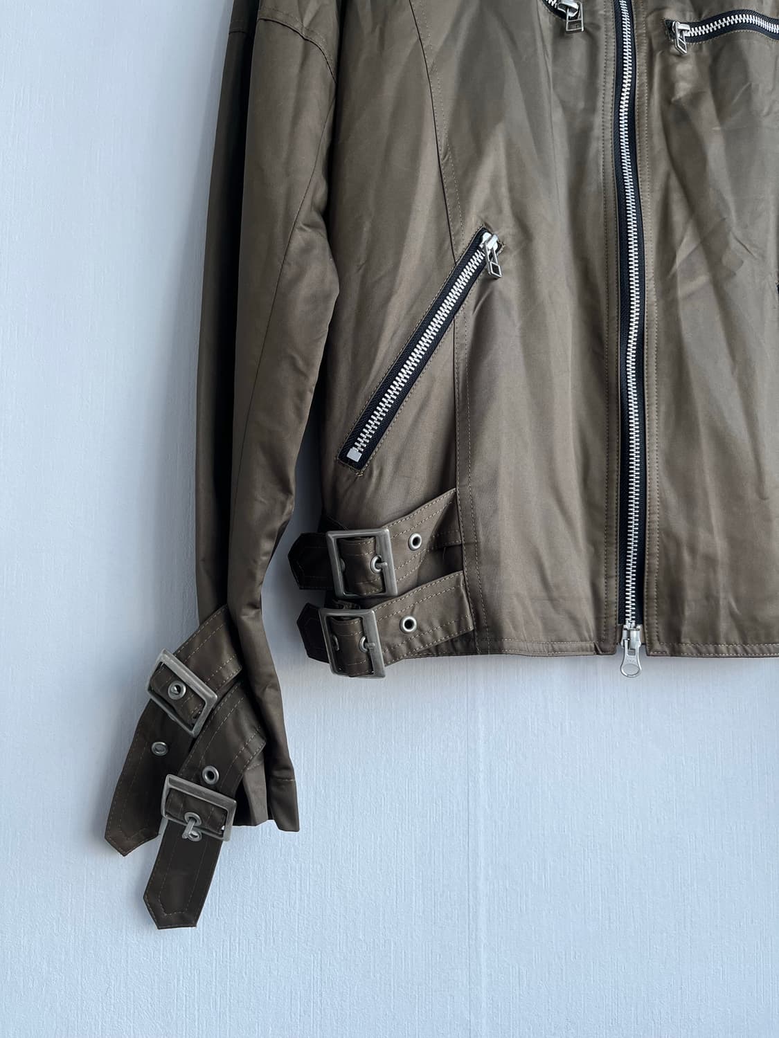 카키 하드웨어 라이더 자켓 상품이미지2