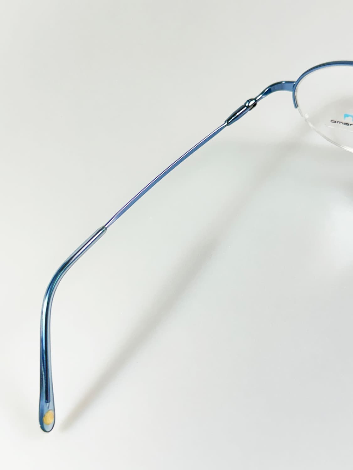 SEMONEMO 블루 메탈 티타늄 오벌 반무테 빈티지 안경 상품이미지7