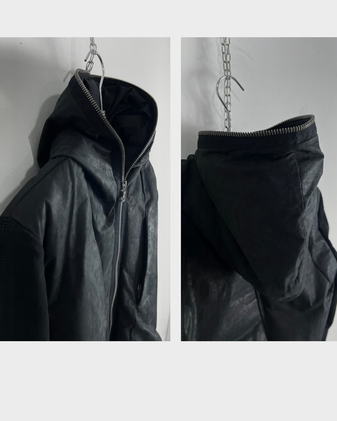 아이작 세럼 (Isaac Sellam) 풀 집업 레더 다운 자켓 상품이미지6