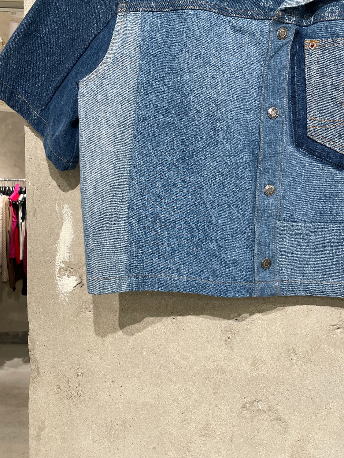 마린세르 톤 온 톤 스냅 버튼 데님 셔츠 상품이미지4