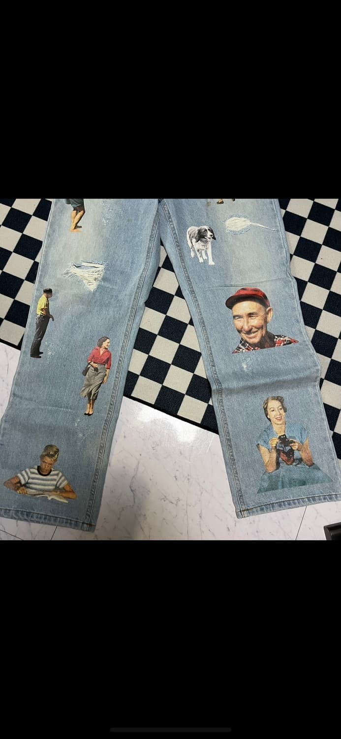 무신사 유스배스 데님 바지 팬츠 Square Sticker Denim P 상품이미지2