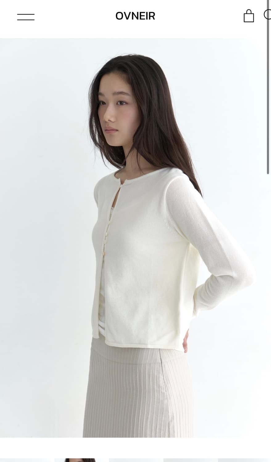 오브네어 Serre Button Cardigan Spring Ivory 상품이미지1