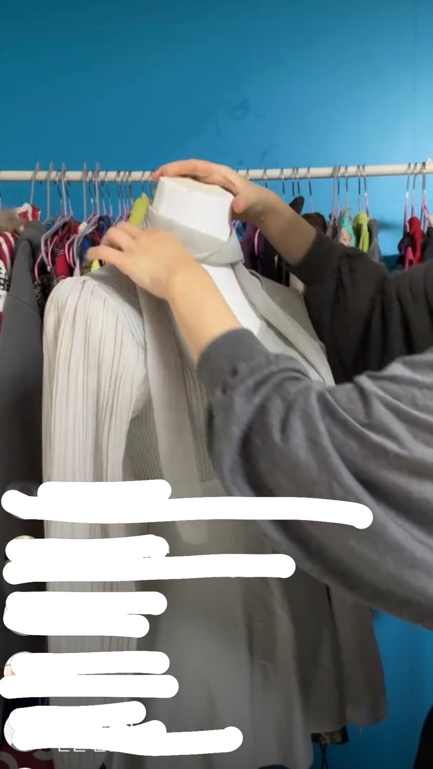 lovecannedfruit 럽캔 빈티지 그레이 블라우스+스카프 세트 상품이미지3