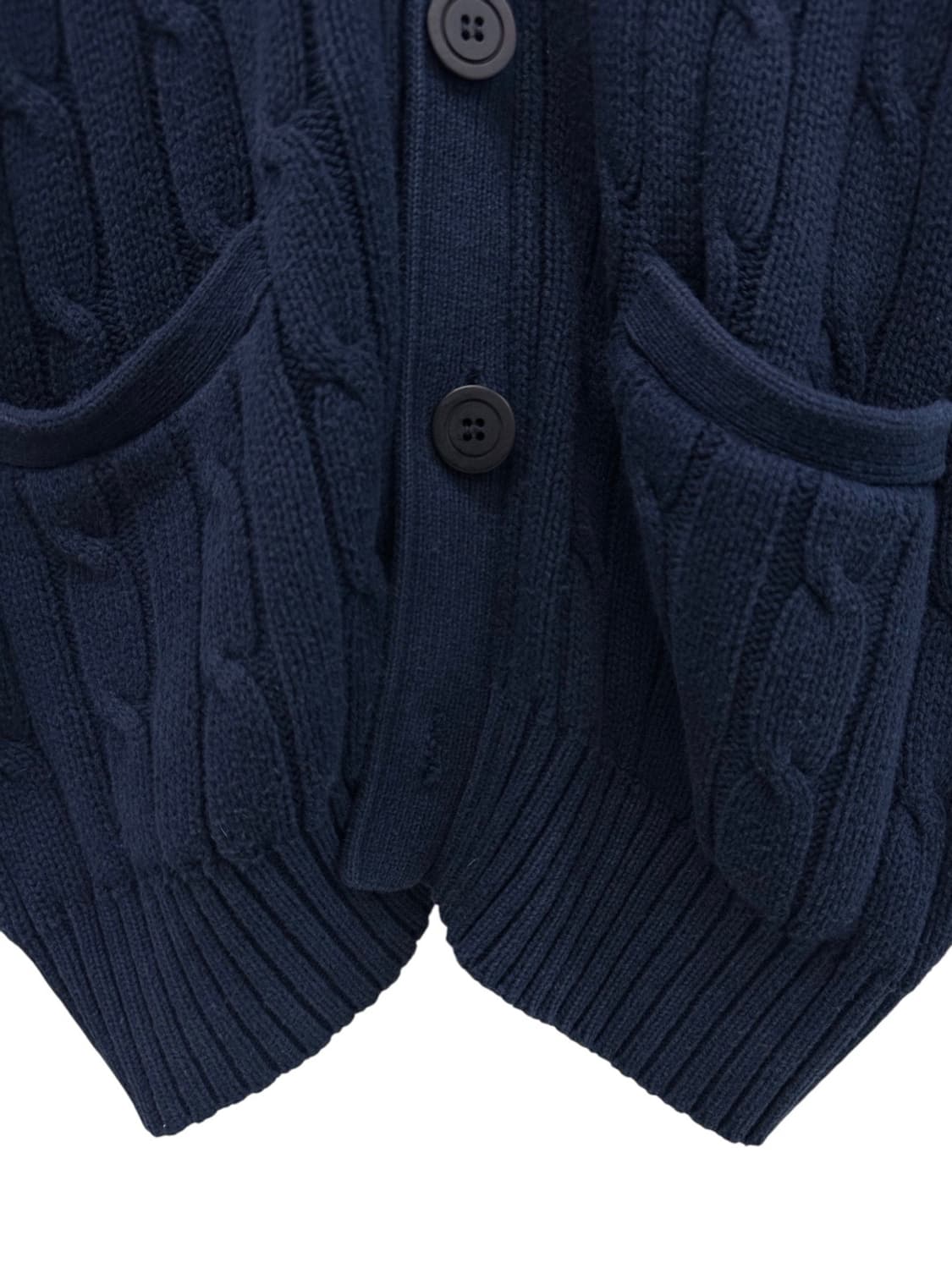 90년대 폴로 꽈배기 니트 가디건 네이비 (2XL) 상품이미지6